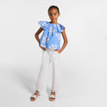Girl wide-leg twill trousers - White