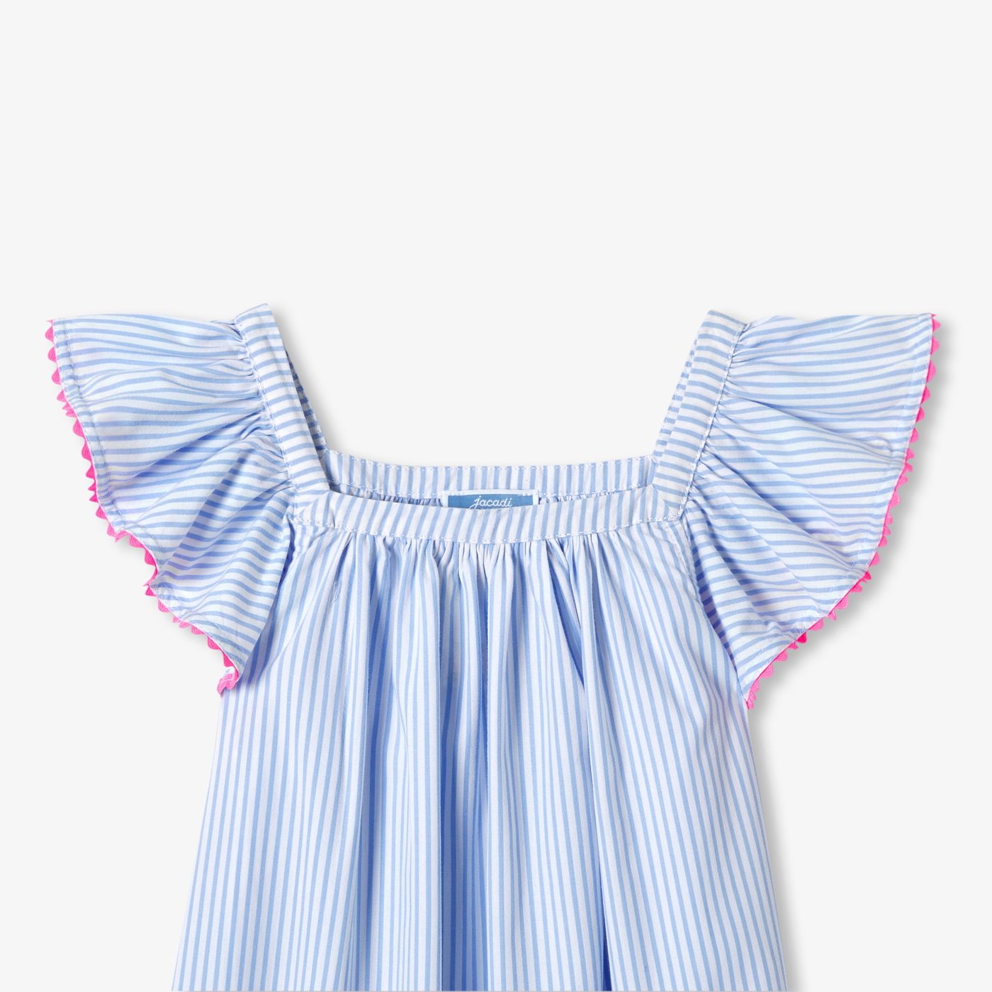 Girl striped poplin nightdress - Blue/White