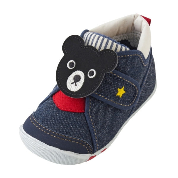 Double B - Black Bear First Baby Shoes Boys Made in Japan - 12cm