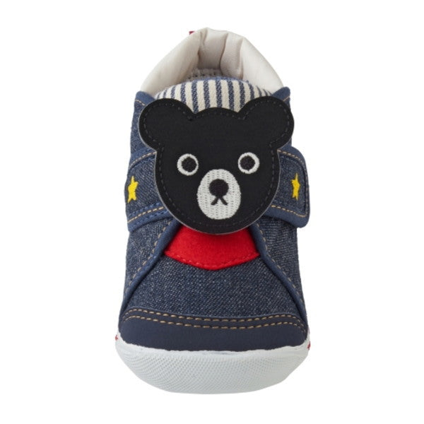 Double B - Black Bear First Baby Shoes Boys Made in Japan - 12cm