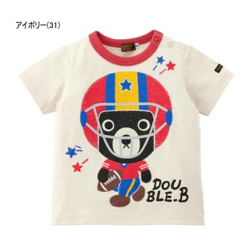 Double B - Double BB-kun Character Short-Sleeved T-Shirt Boys Baby Kids Junior - 80cm