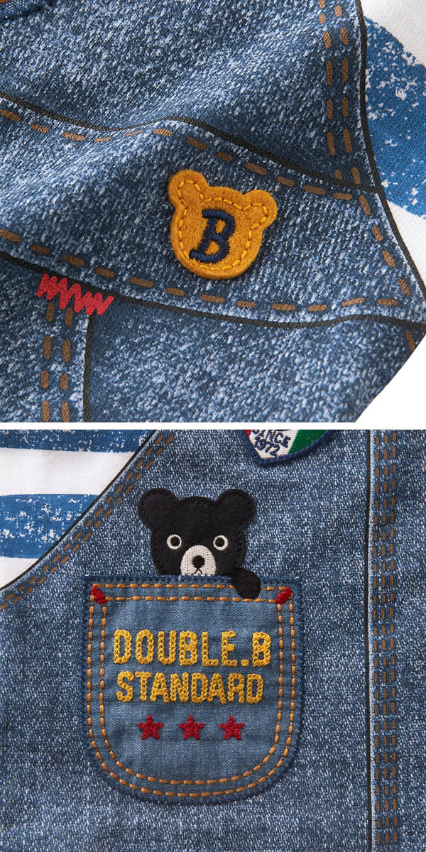 Double B - More than Trompe-l'oeil Short-Sleeved T-Shirt Made in Japan Baby Kids Boys - 90cm