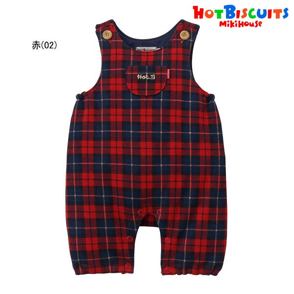 Hot Biscuit - 8-length checkered overalls for boys and girls, baby - 70-80cm