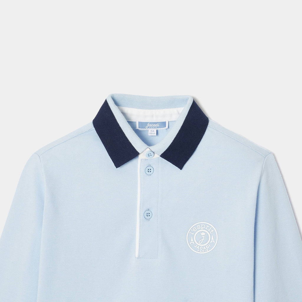 Boy rugby-style polo shirt - Jacadi Sky Blue