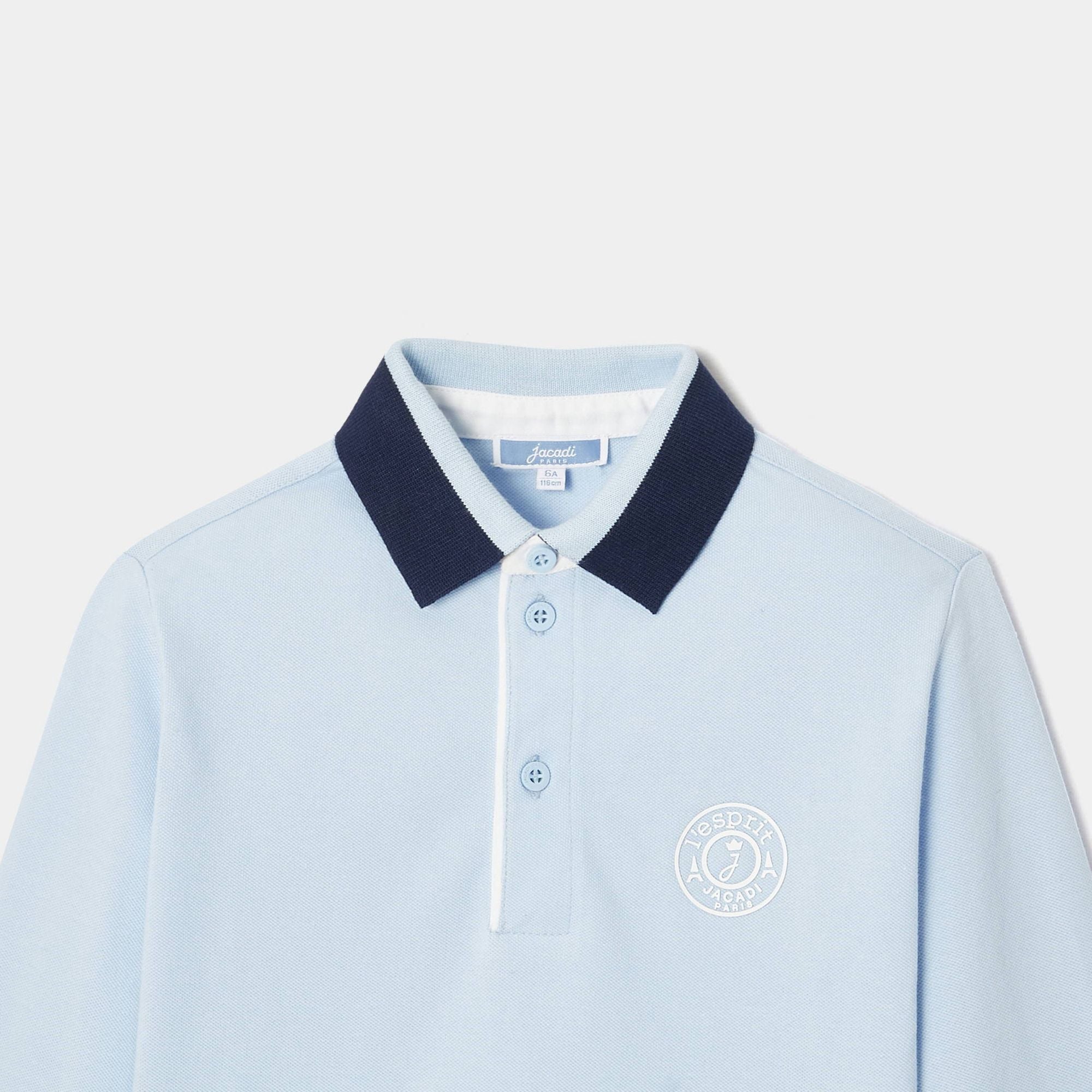 Boy rugby-style polo shirt - Jacadi Sky Blue