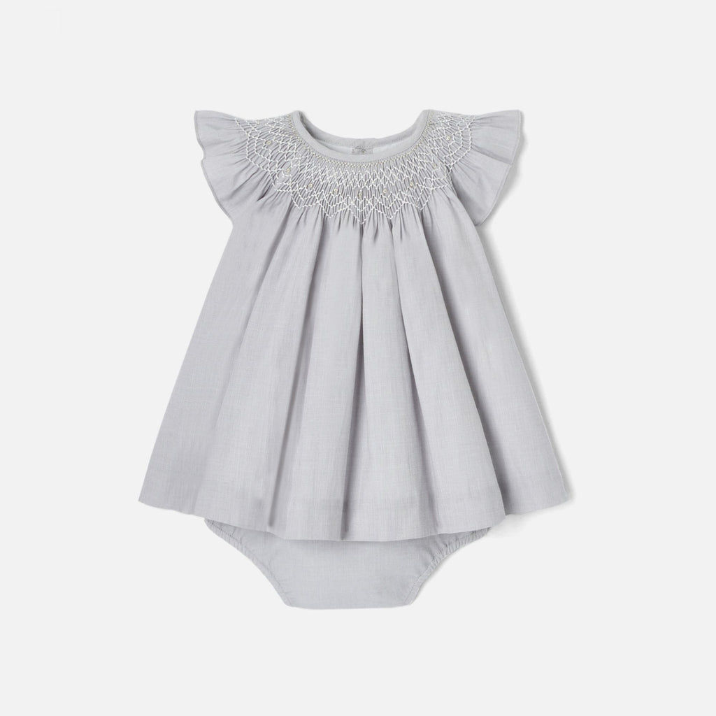 JC-NG142 - Jacadi Baby girl fil-à-fil dress