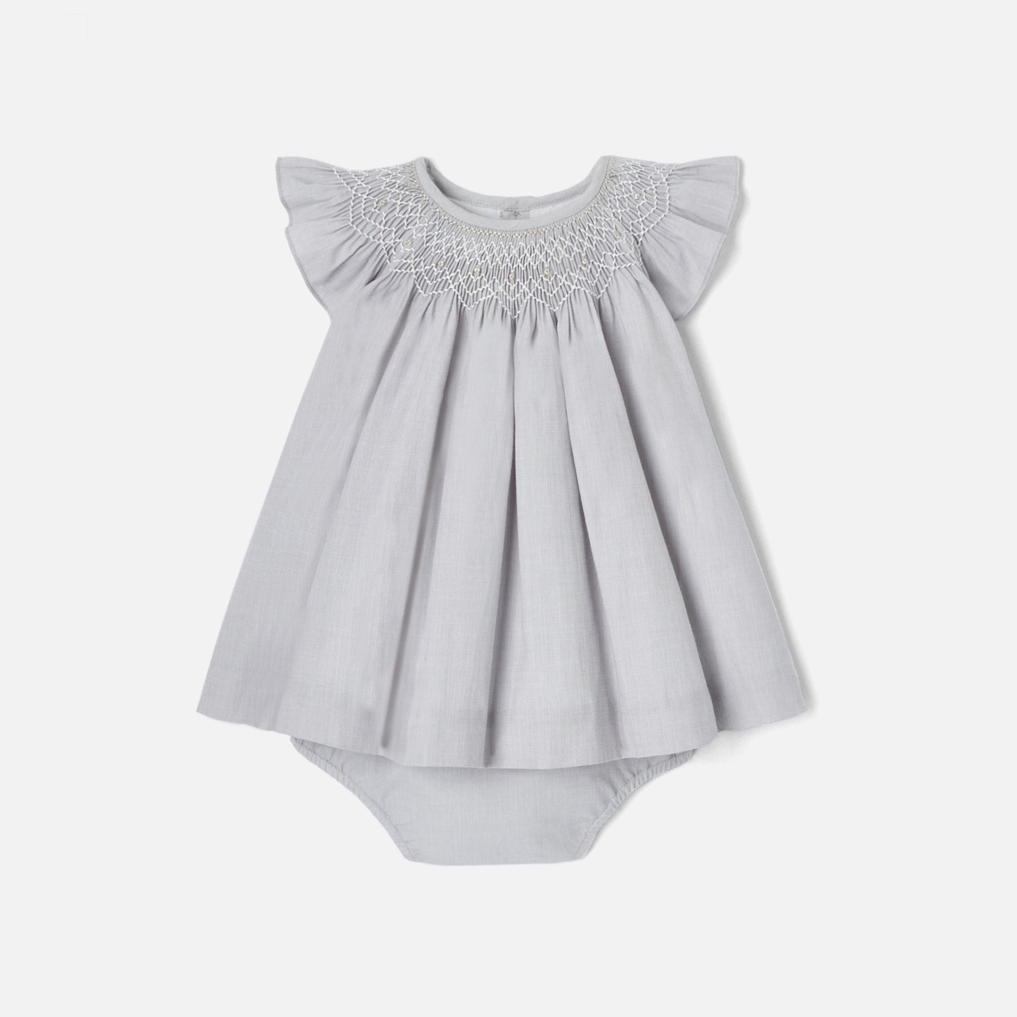 JC-NG142 - Jacadi Baby girl fil-à-fil dress
