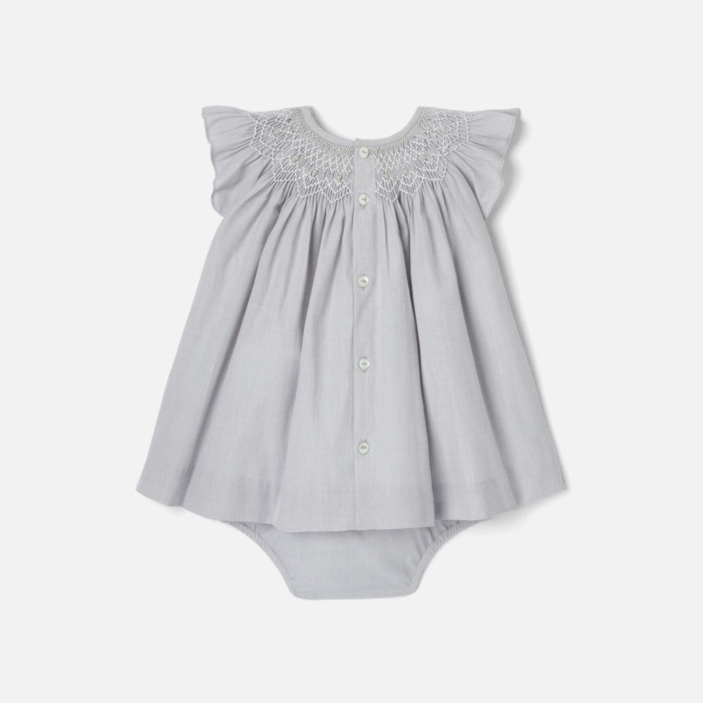 JC-NG142 - Jacadi Baby girl fil-à-fil dress