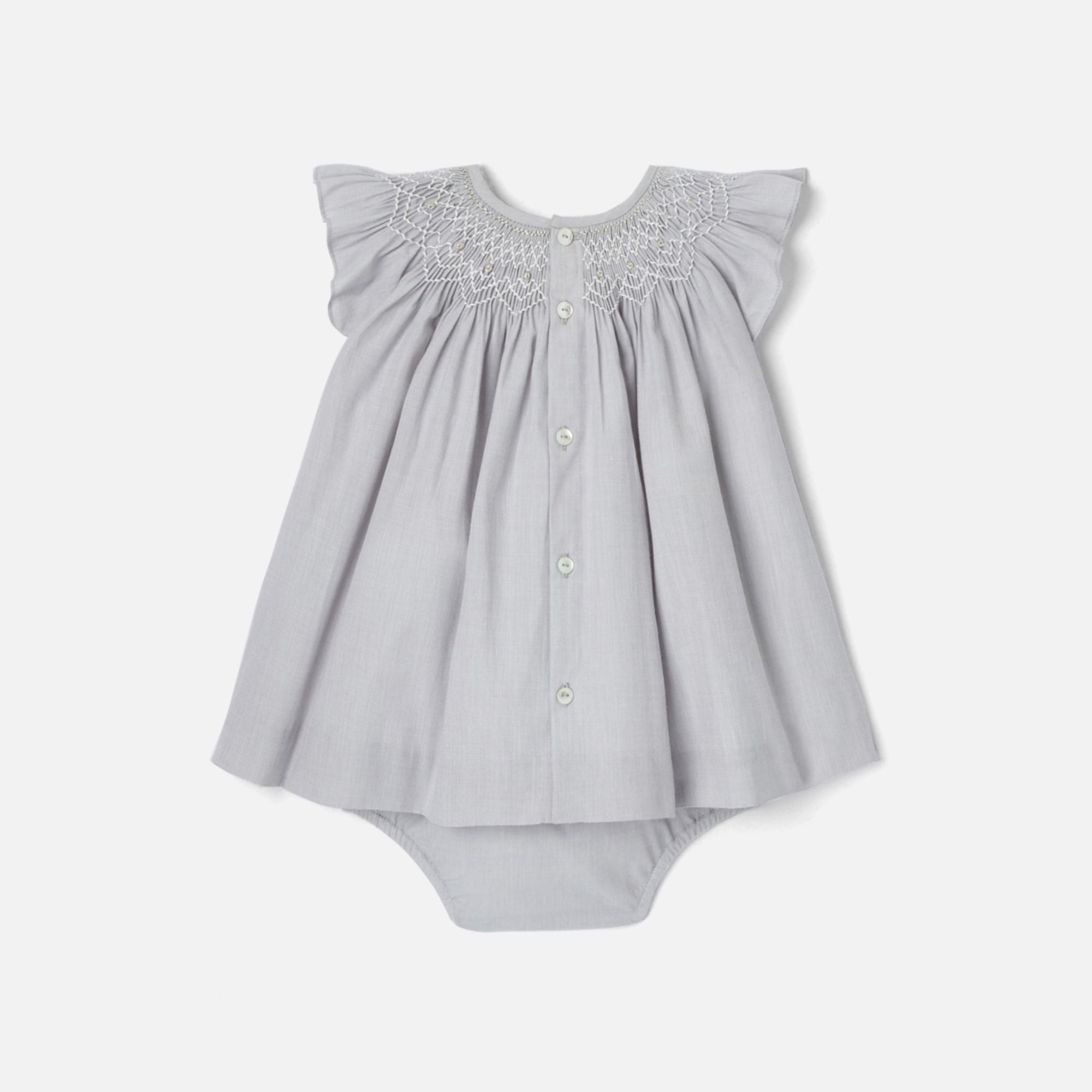 JC-NG142 - Jacadi Baby girl fil-à-fil dress