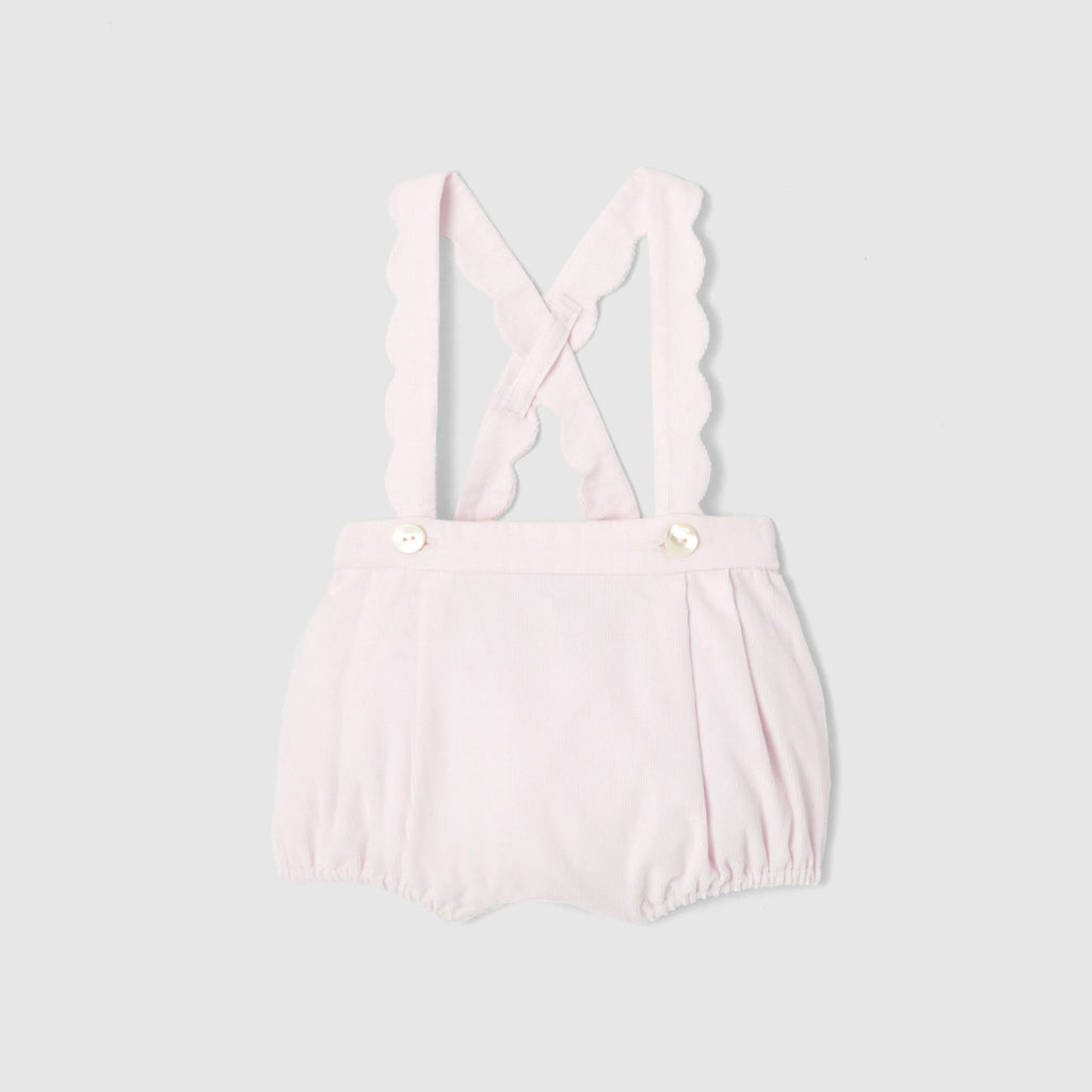 Baby girl velvet romper - Pale Pink