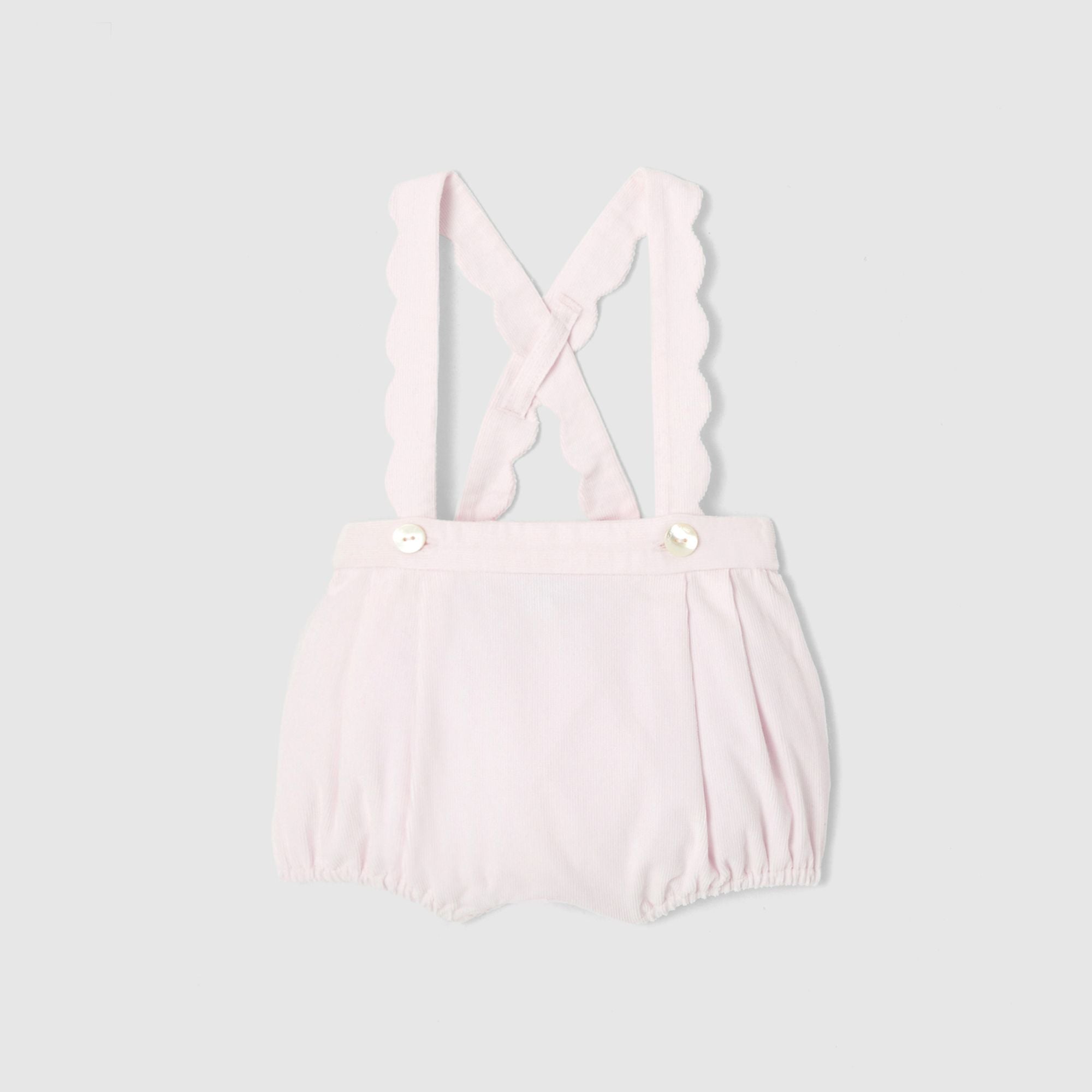 Baby girl velvet romper - Pale Pink