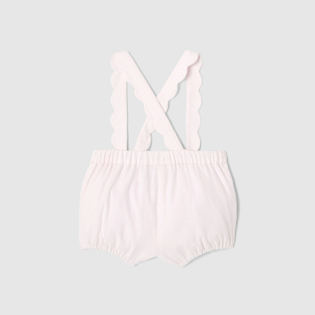Baby girl velvet romper - Pale Pink