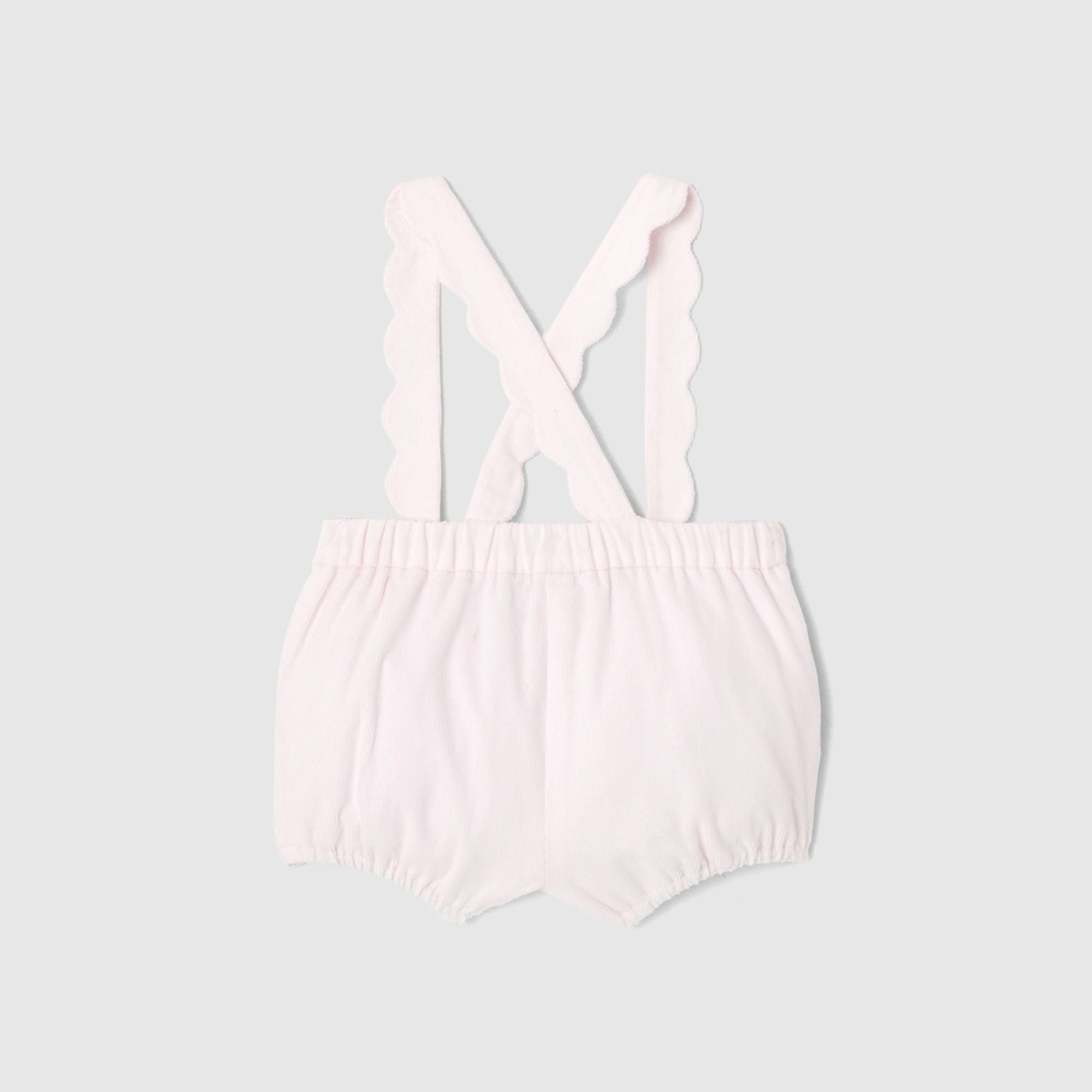 Baby girl velvet romper - Pale Pink