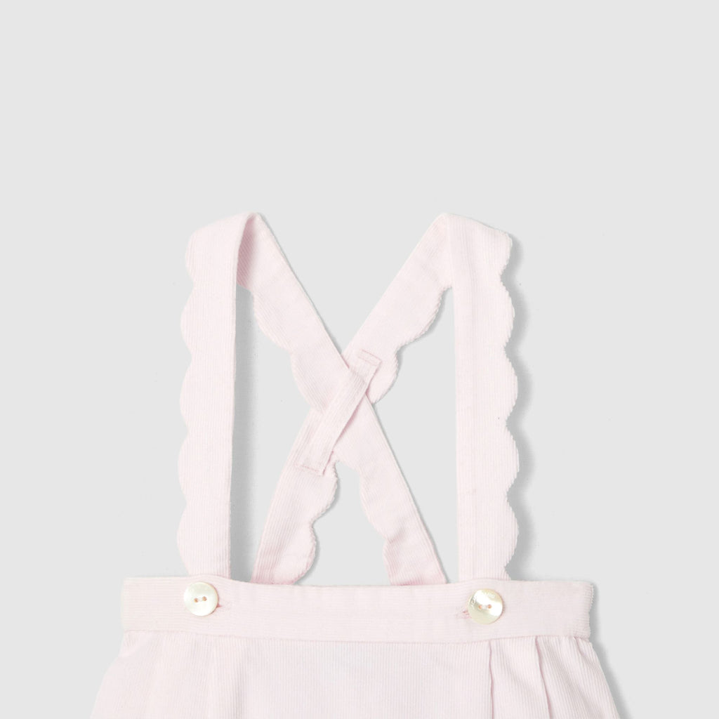 Baby girl velvet romper - Pale Pink