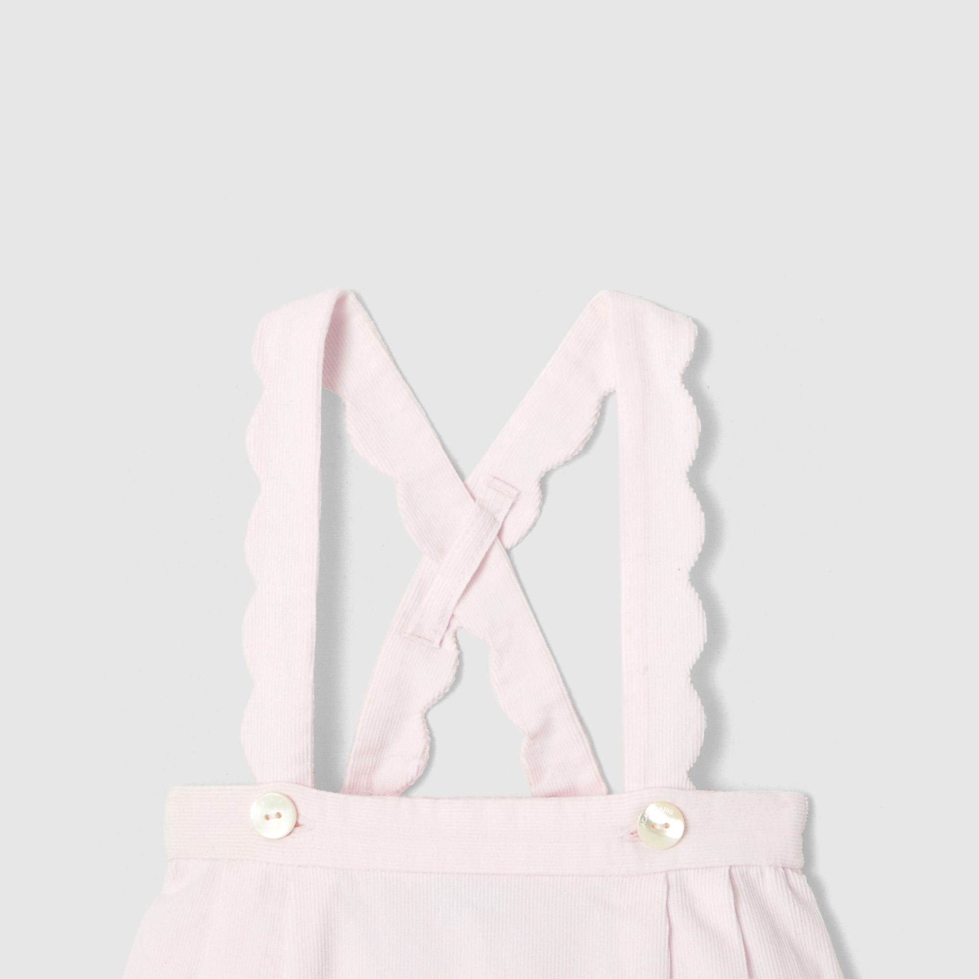 Baby girl velvet romper - Pale Pink