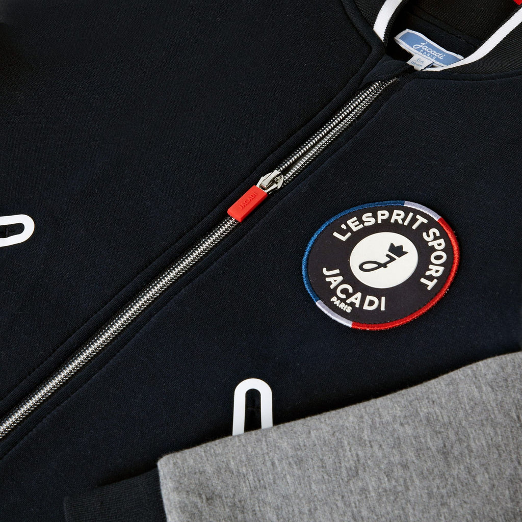 Cardigan Stile Teddy Boy - Navy Blue/Grey