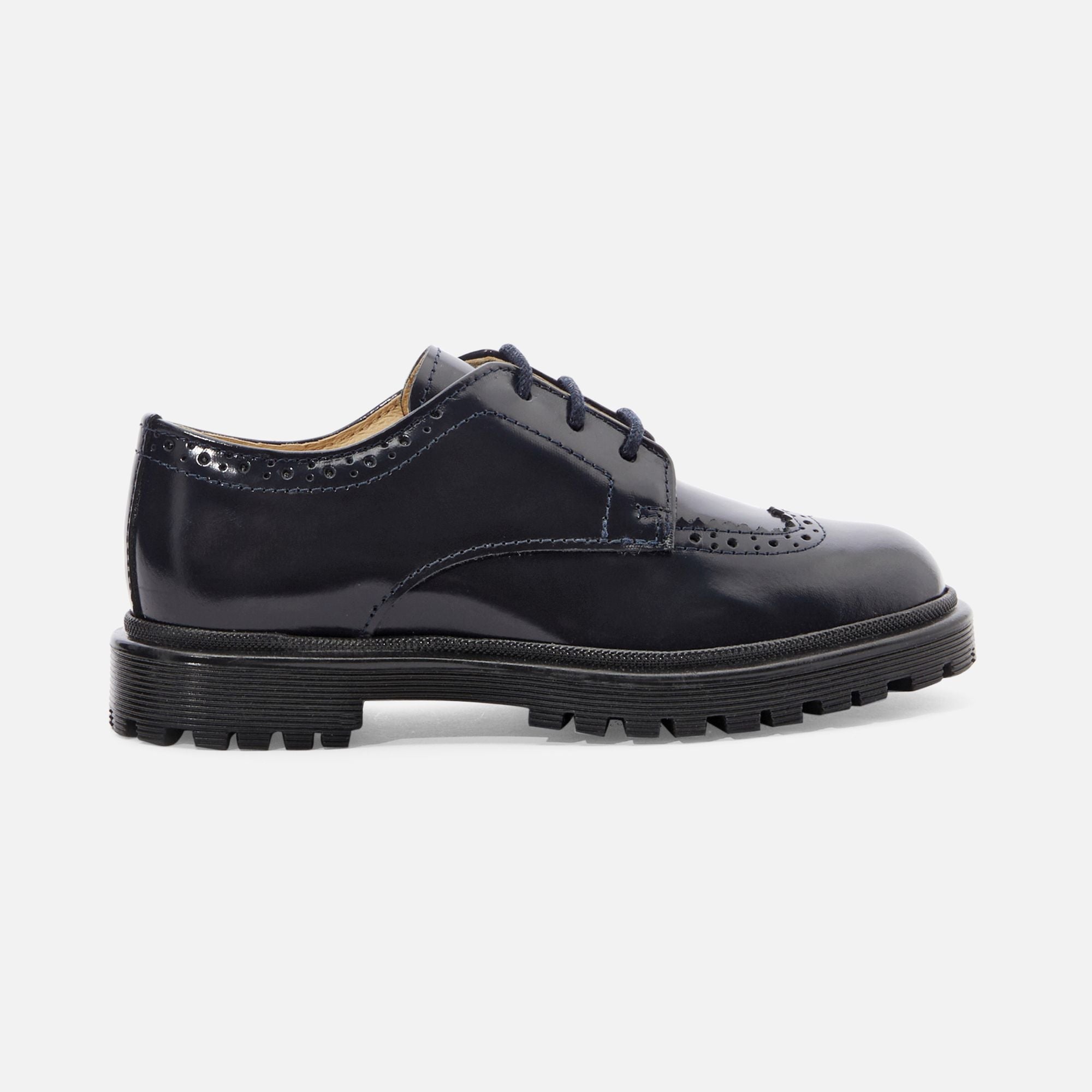 Mary Janes in Leather Glacé - Blu Navy Jacadi