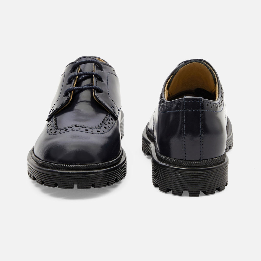 Mary Janes in Leather Glacé - Blu Navy Jacadi