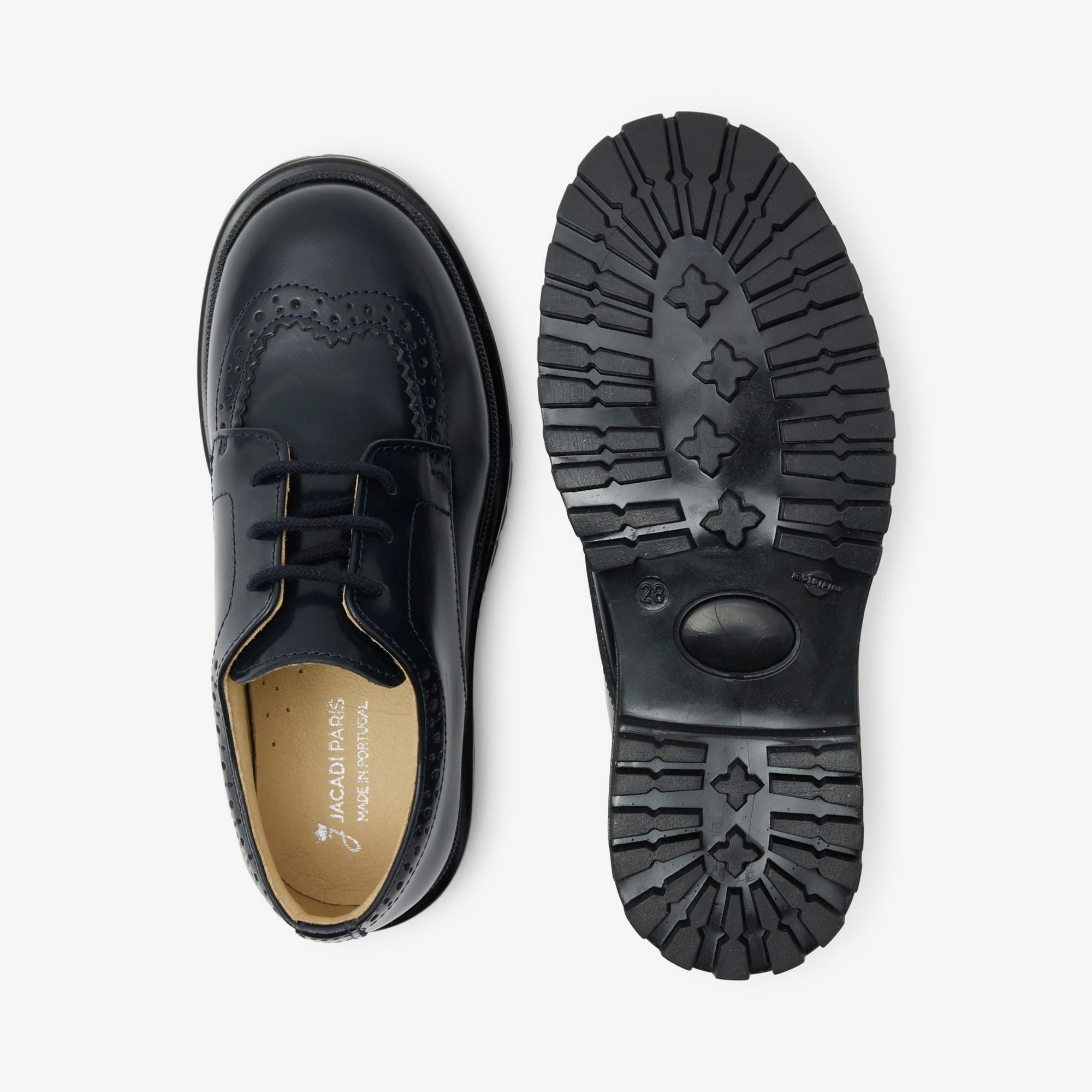 Mary Janes in Leather Glacé - Blu Navy Jacadi