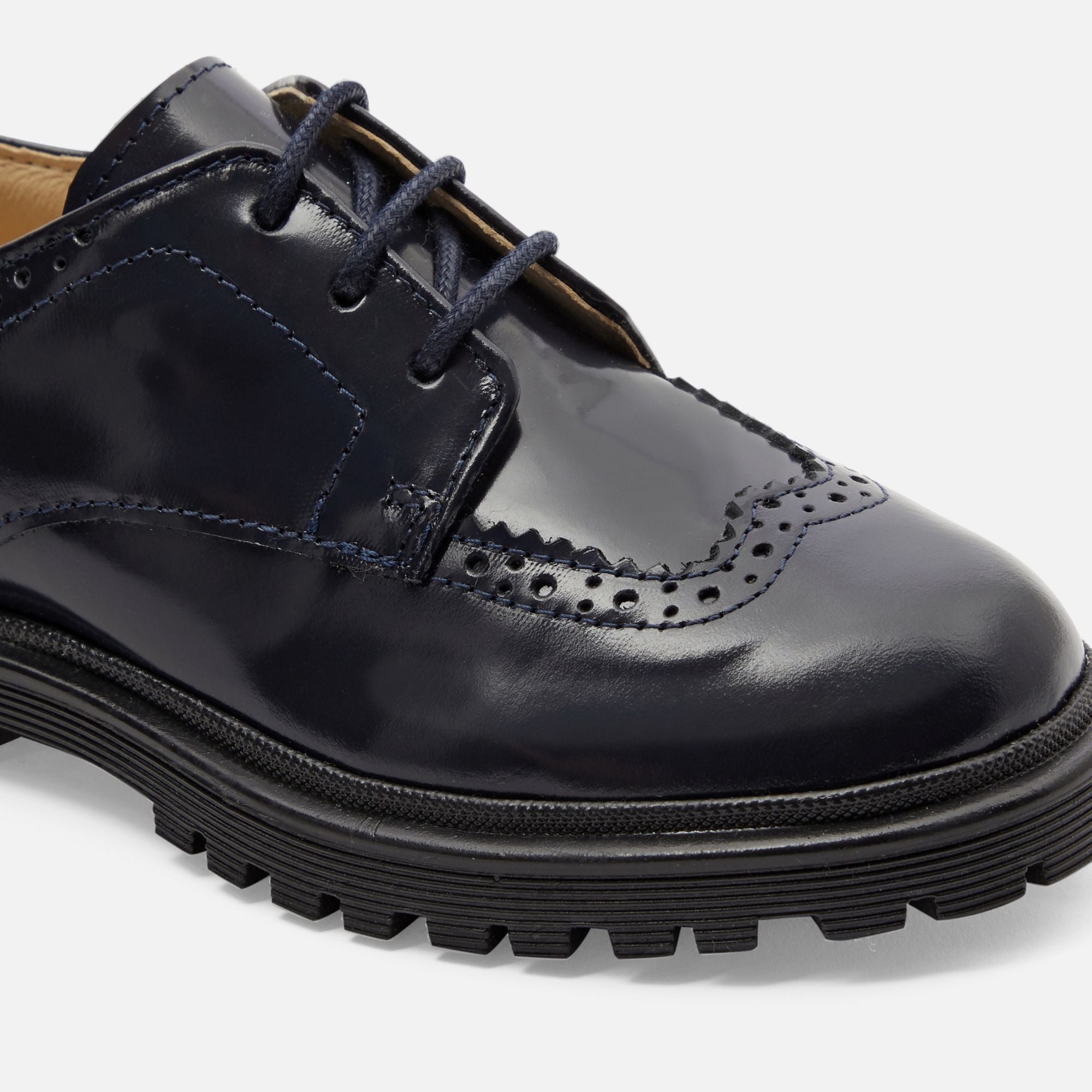 Mary Janes in Leather Glacé - Blu Navy Jacadi