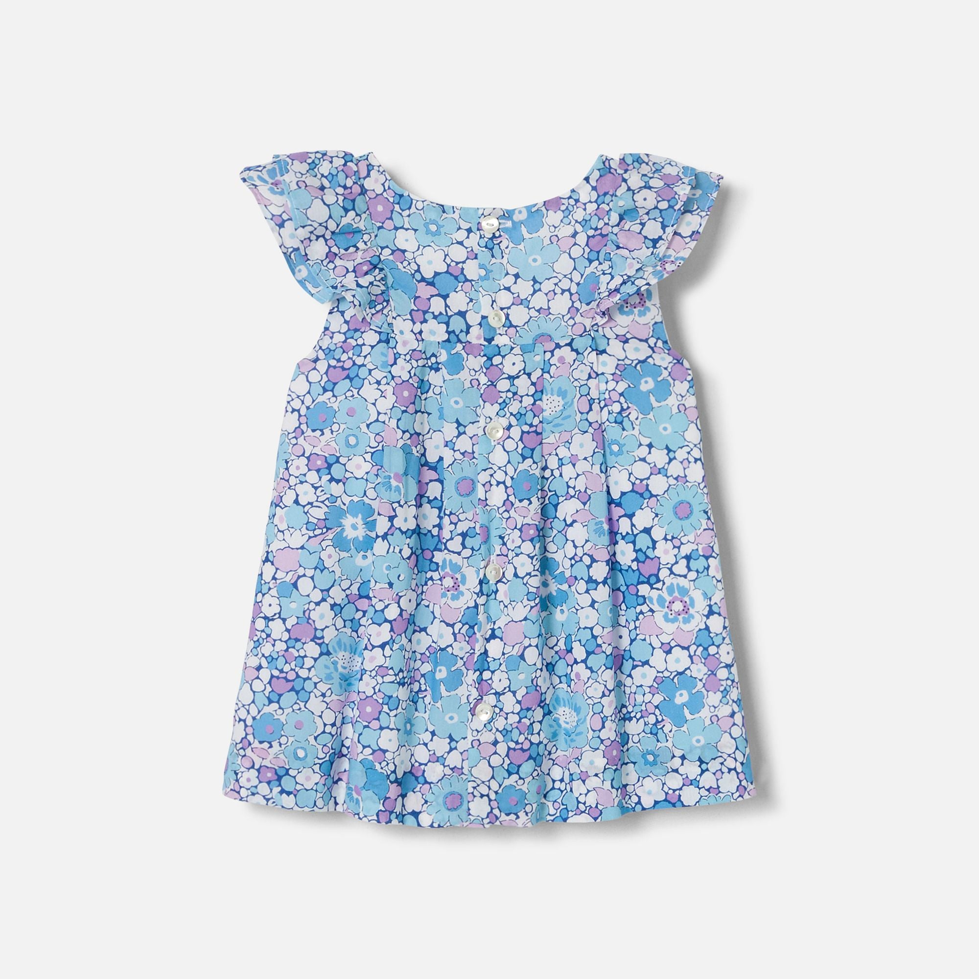 Dress in Liberty Fabric Fabrics Baby Girl - Blue/Multicolour