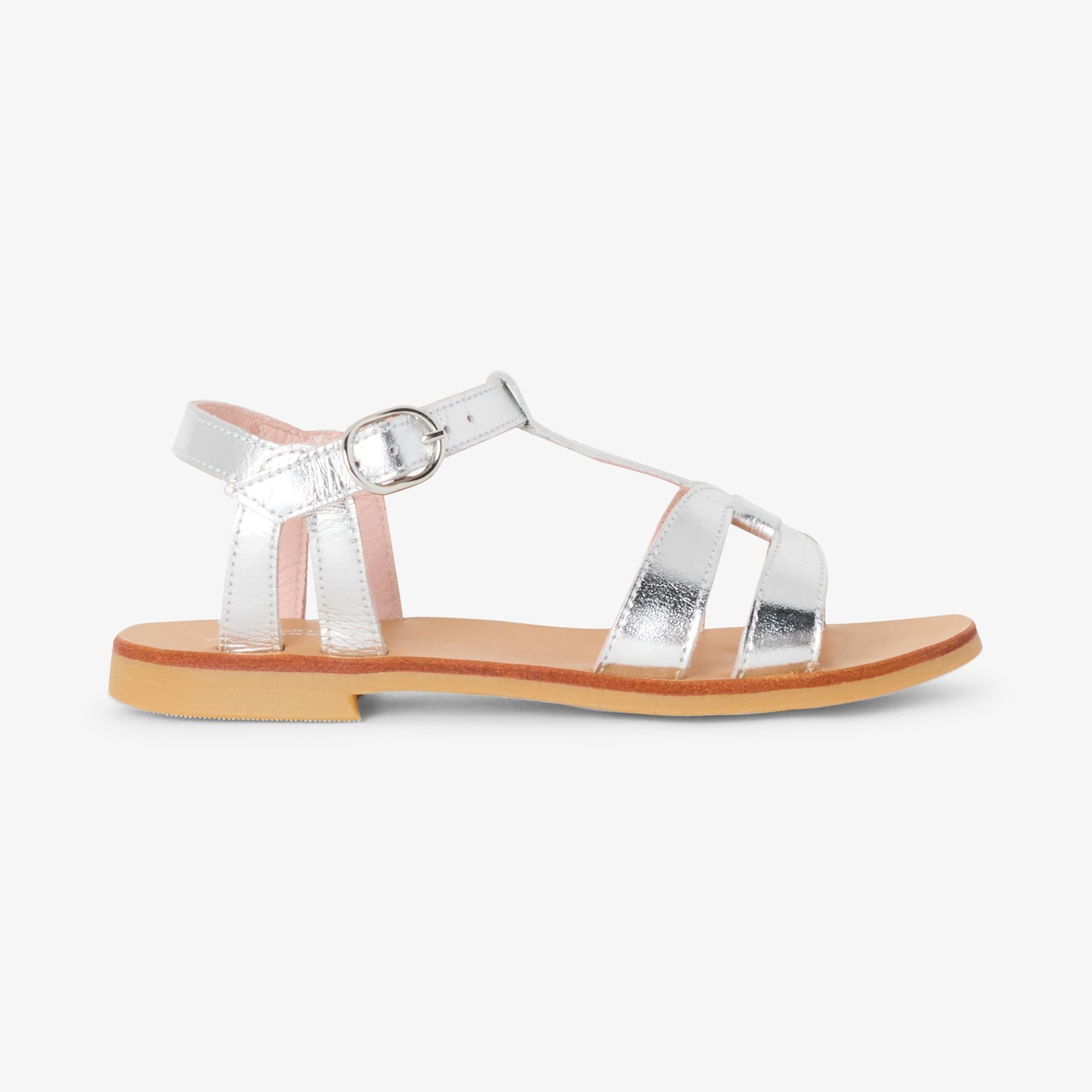 Leather Sandals Girl - Argento