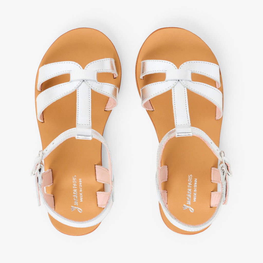 Leather Sandals Girl - Argento