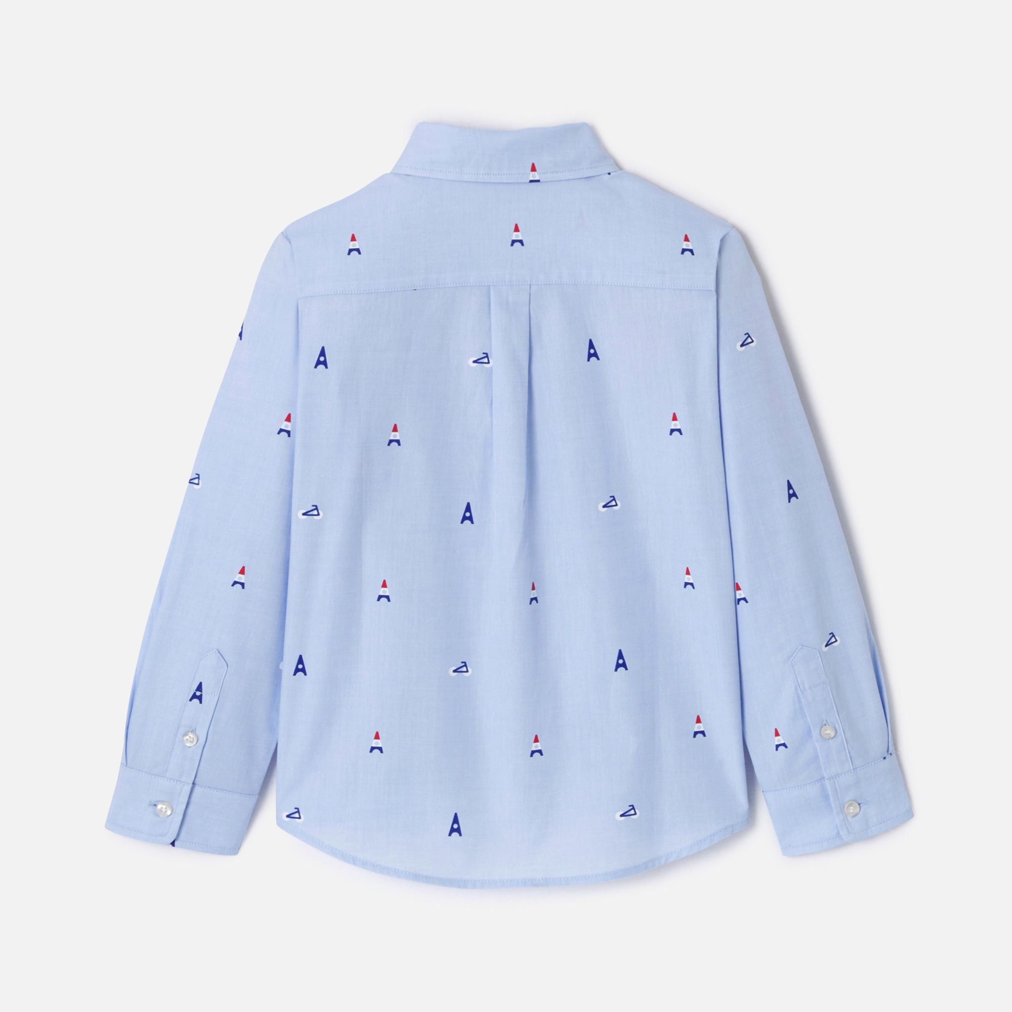 JC-TB053 - Jacadi Boys' Shirt with Parisian Motifs - Jacadi Light Blue