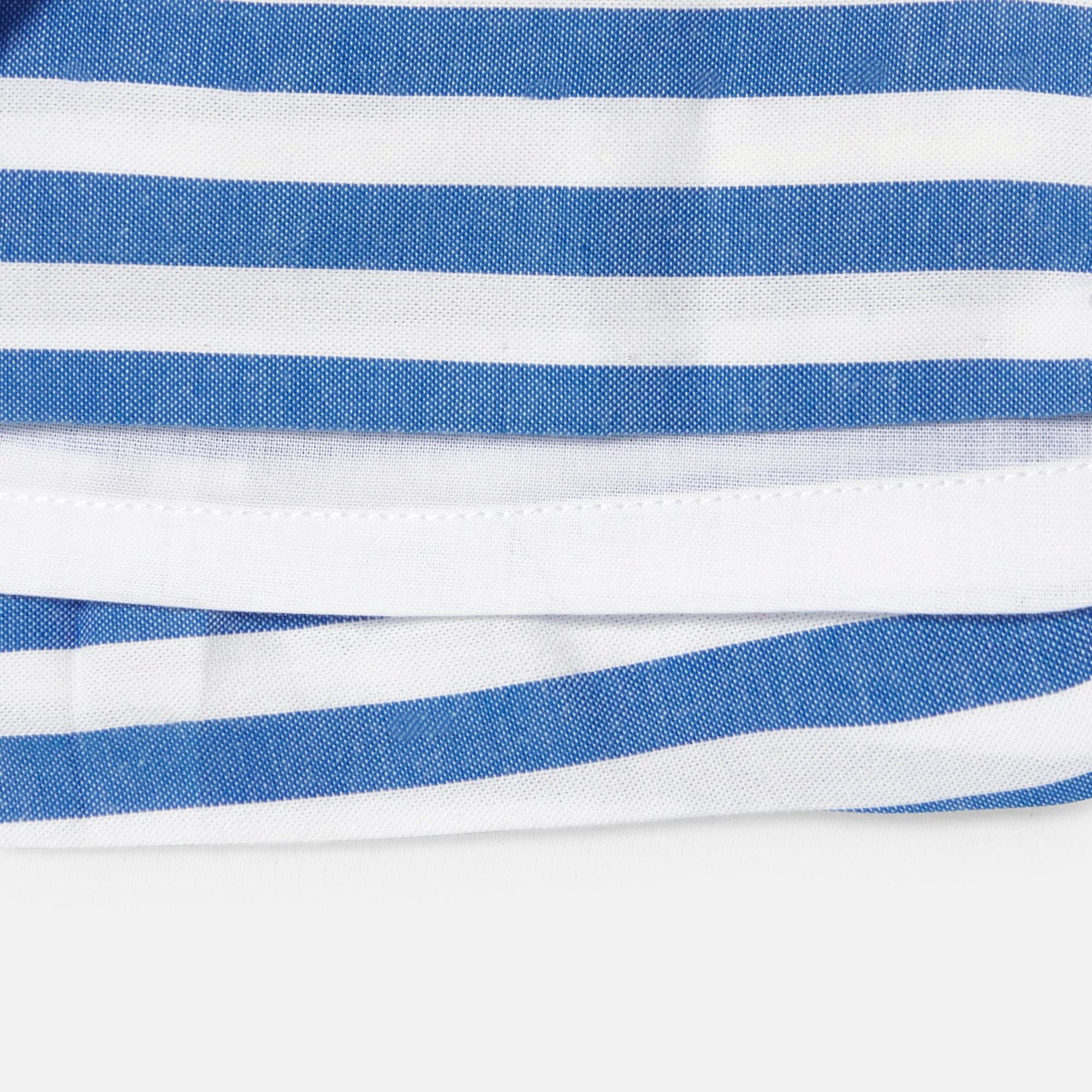 Dress in Oxford Cotton Baby Girl - Blue/White