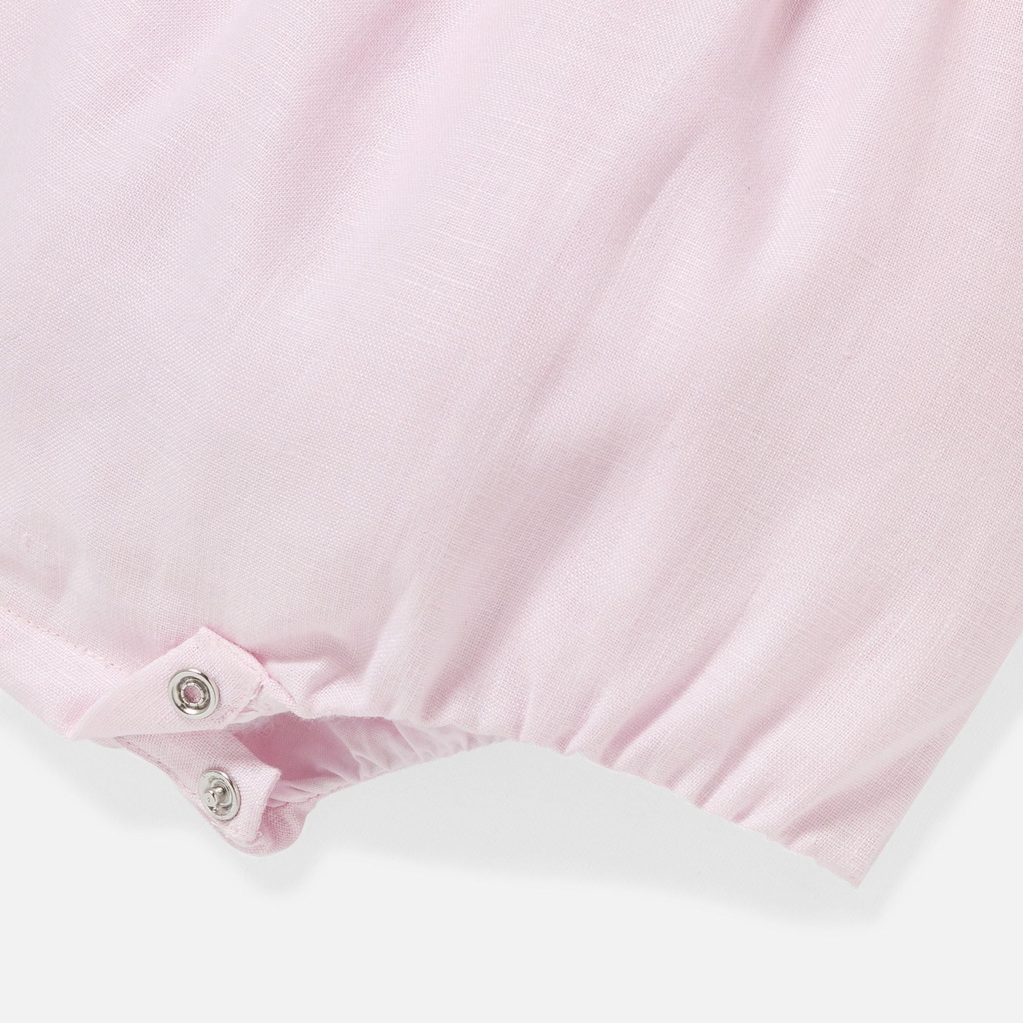Baby girl linen romper - Pale Pink