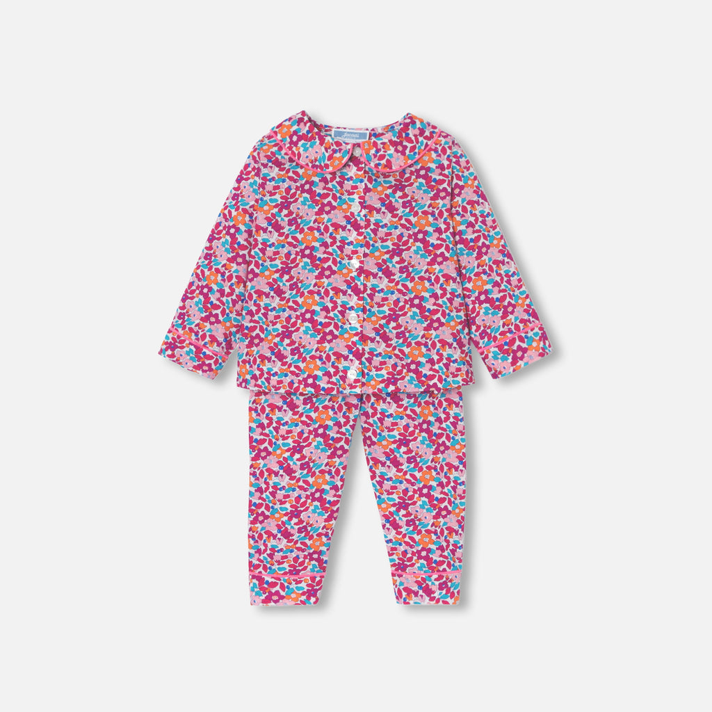JC-NG090 Jacadi Liberty Fabric Pyjama Set for Girls (Pink/Multicolour)