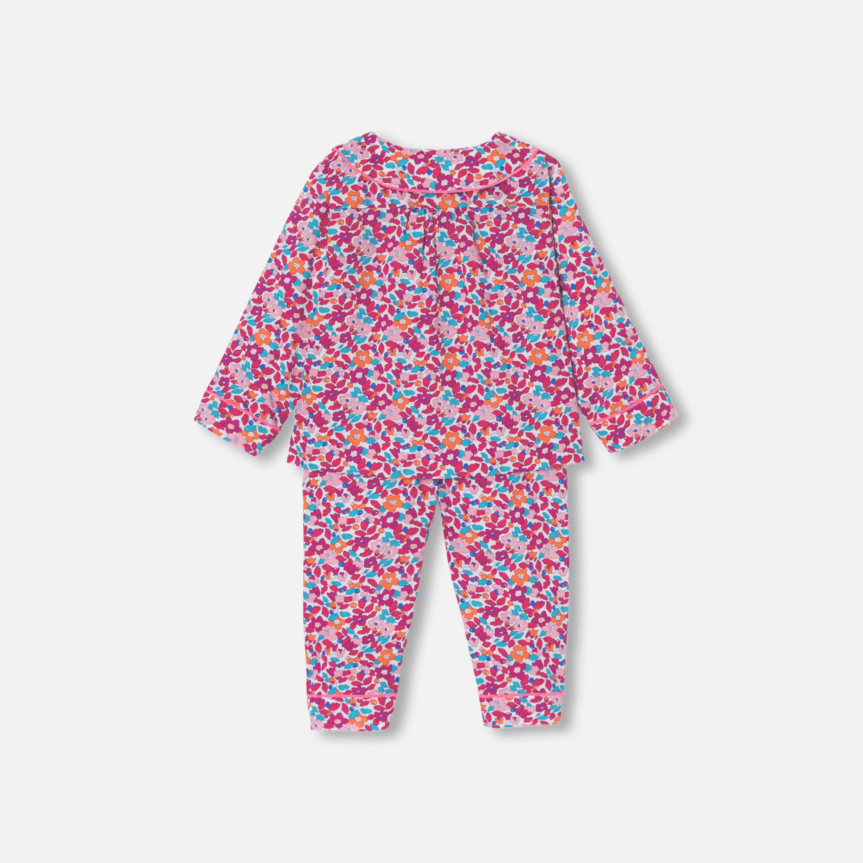 JC-NG090 Jacadi Liberty Fabric Pyjama Set for Girls (Pink/Multicolour)