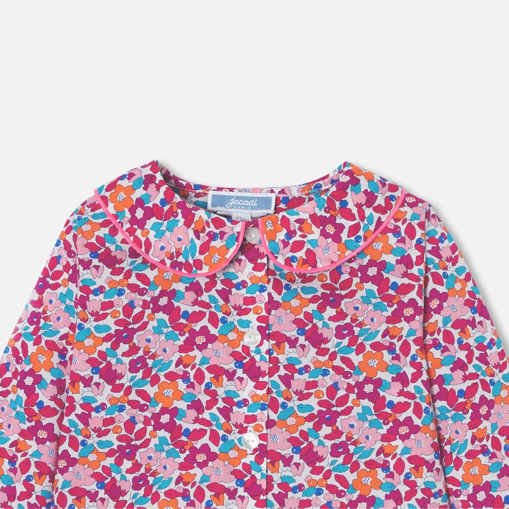 JC-NG090 Jacadi Liberty Fabric Pyjama Set for Girls (Pink/Multicolour)