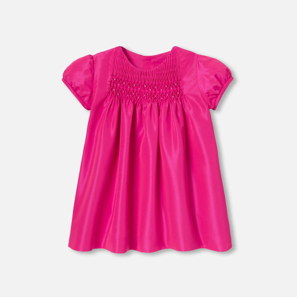 Baby girl taffeta dress - Bengal Pink