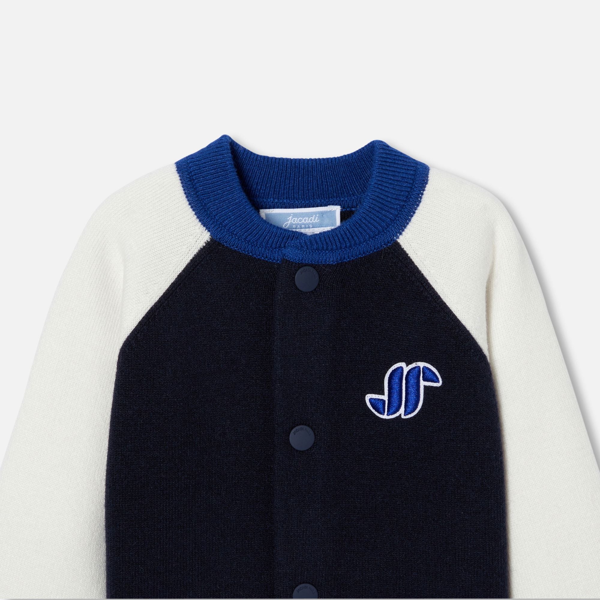 Cardigan Teddy Baby Boy - Navy Blue/White