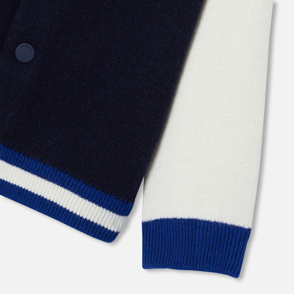 Cardigan Teddy Baby Boy - Navy Blue/White
