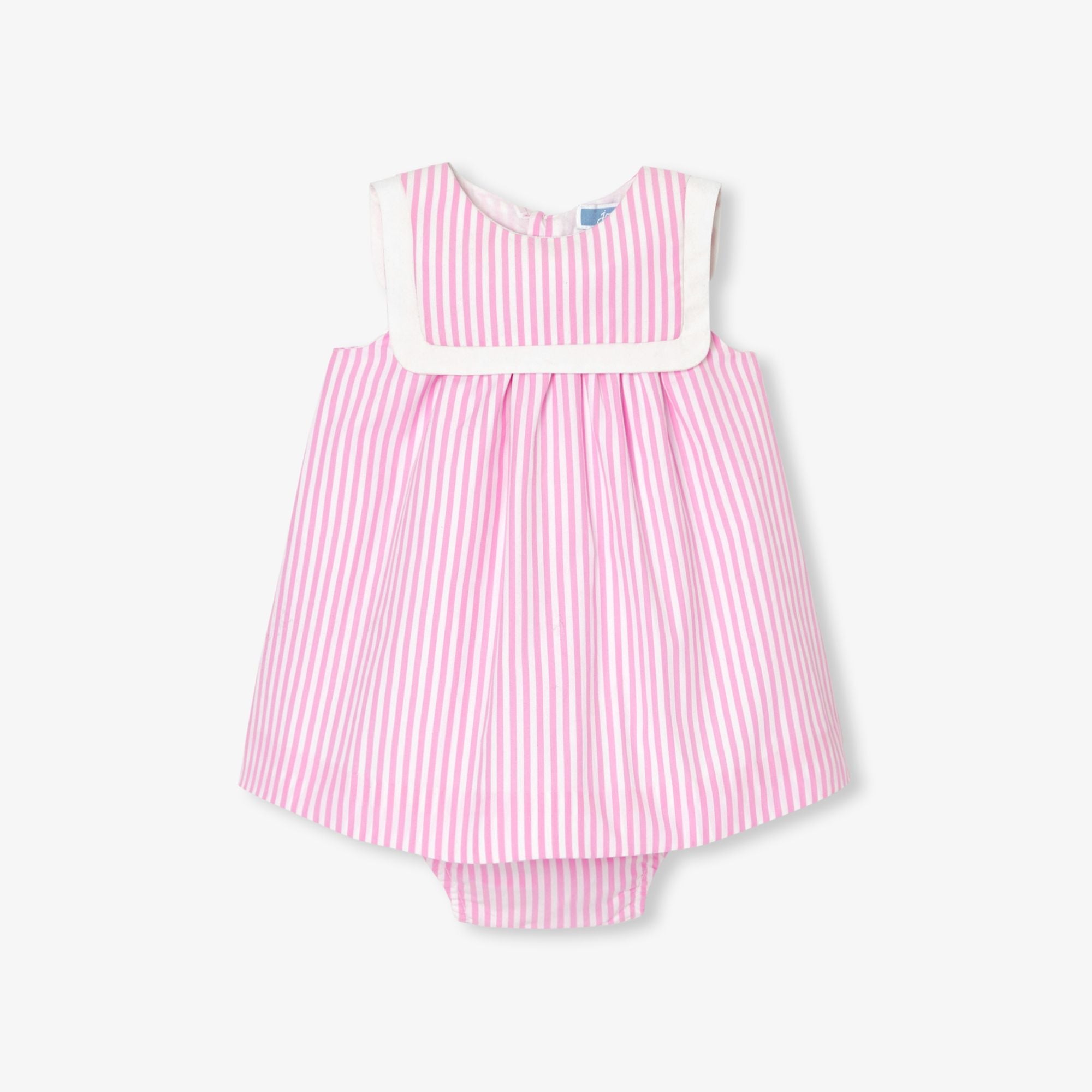 Baby girl poplin dress - White/Pink