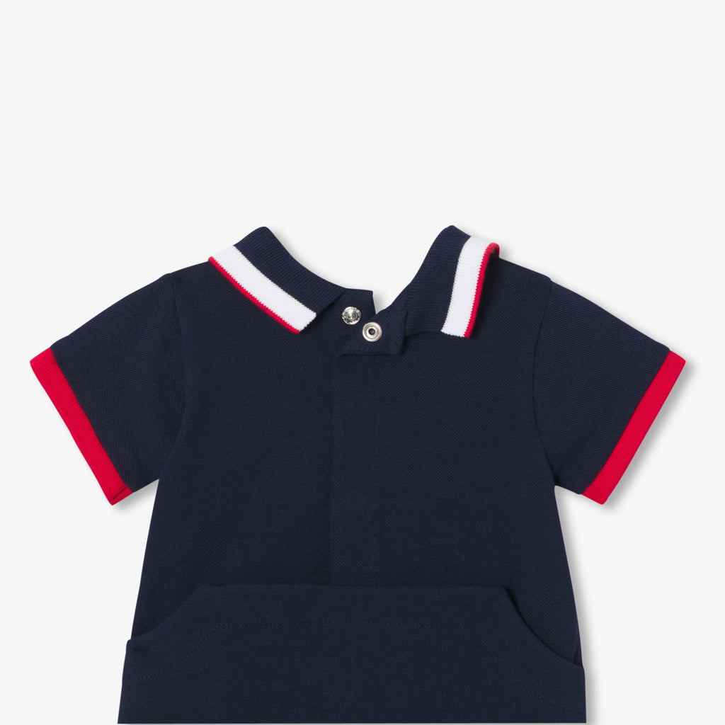 Baby boy polo-style sleepsuit - Light Navy