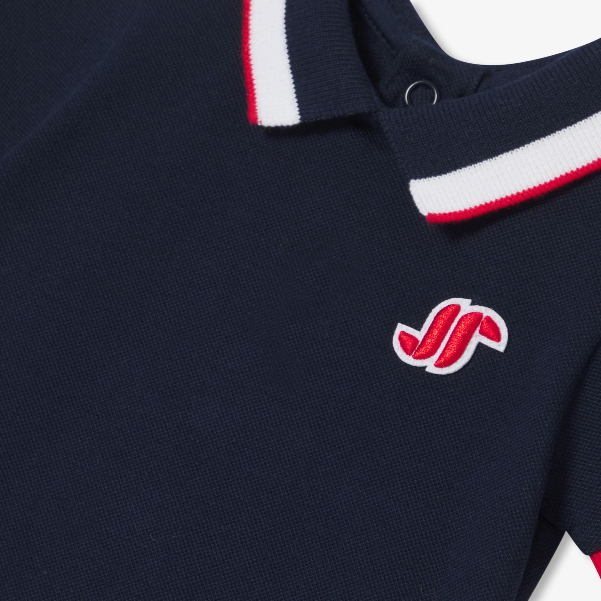 Baby boy polo-style sleepsuit - Light Navy
