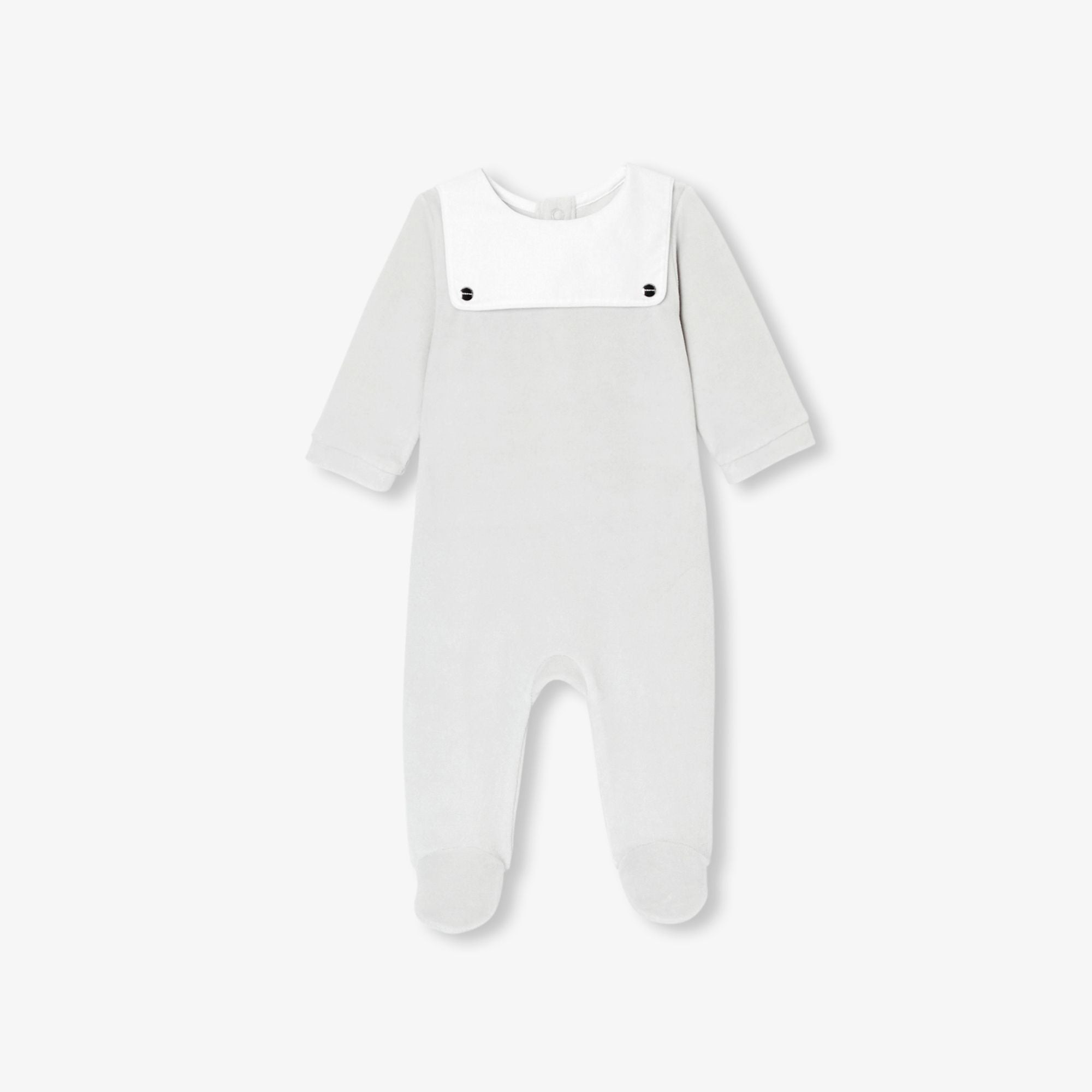 Pyjamas in Velvet Neonati - Grigio Ghiaccio