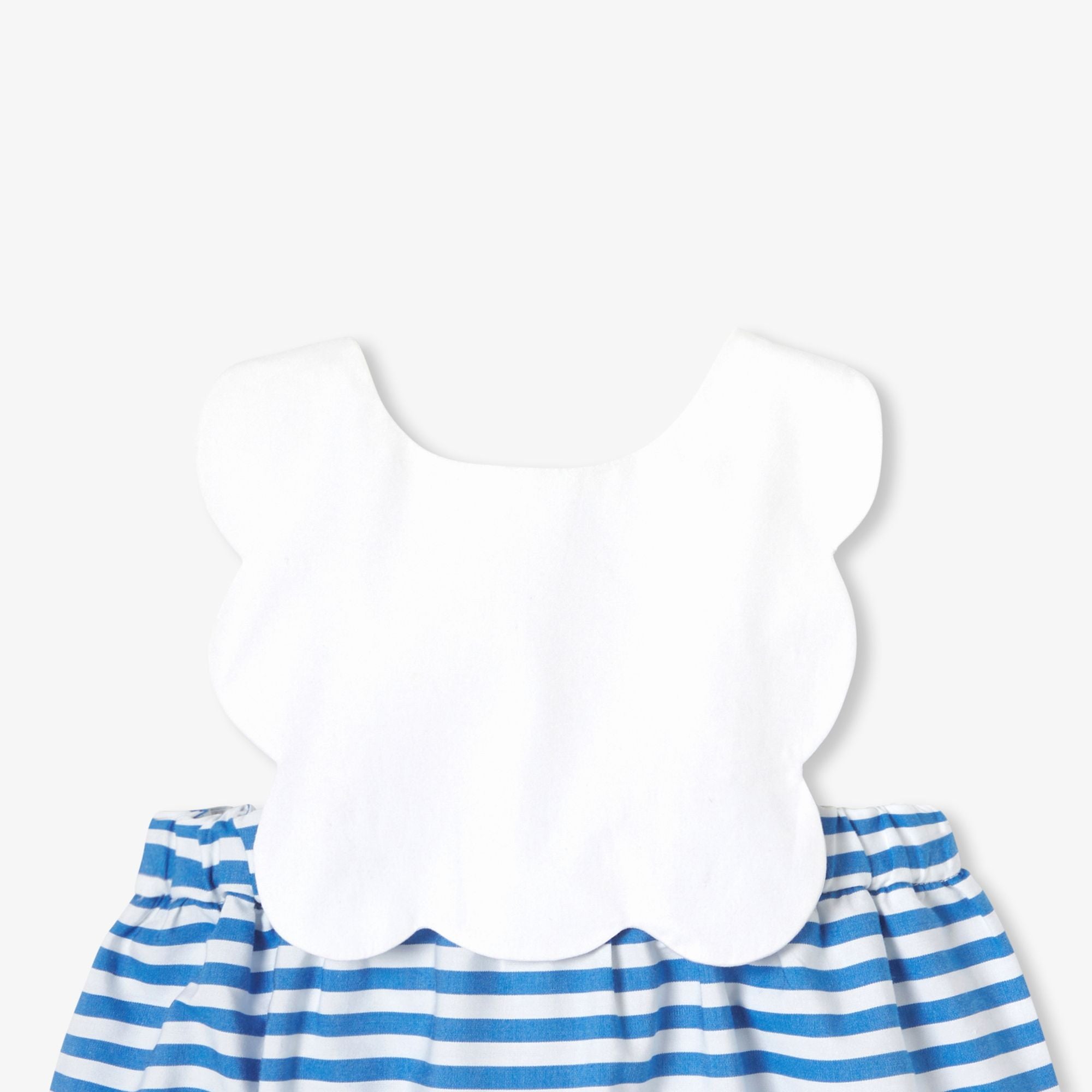 Romper Baby Girl - White/Light Blue
