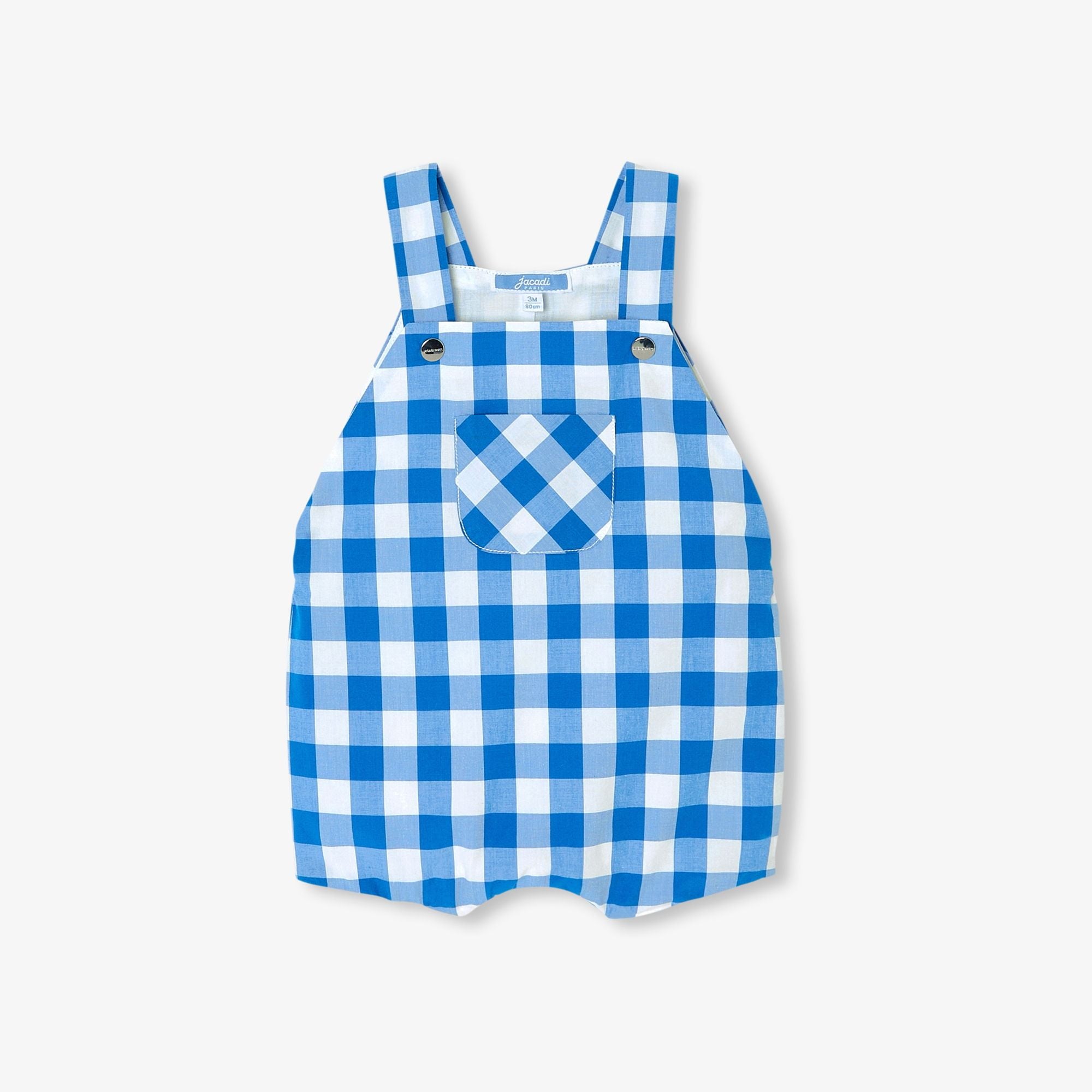 JC-NB084 - Jacadi Baby boy gingham short overalls