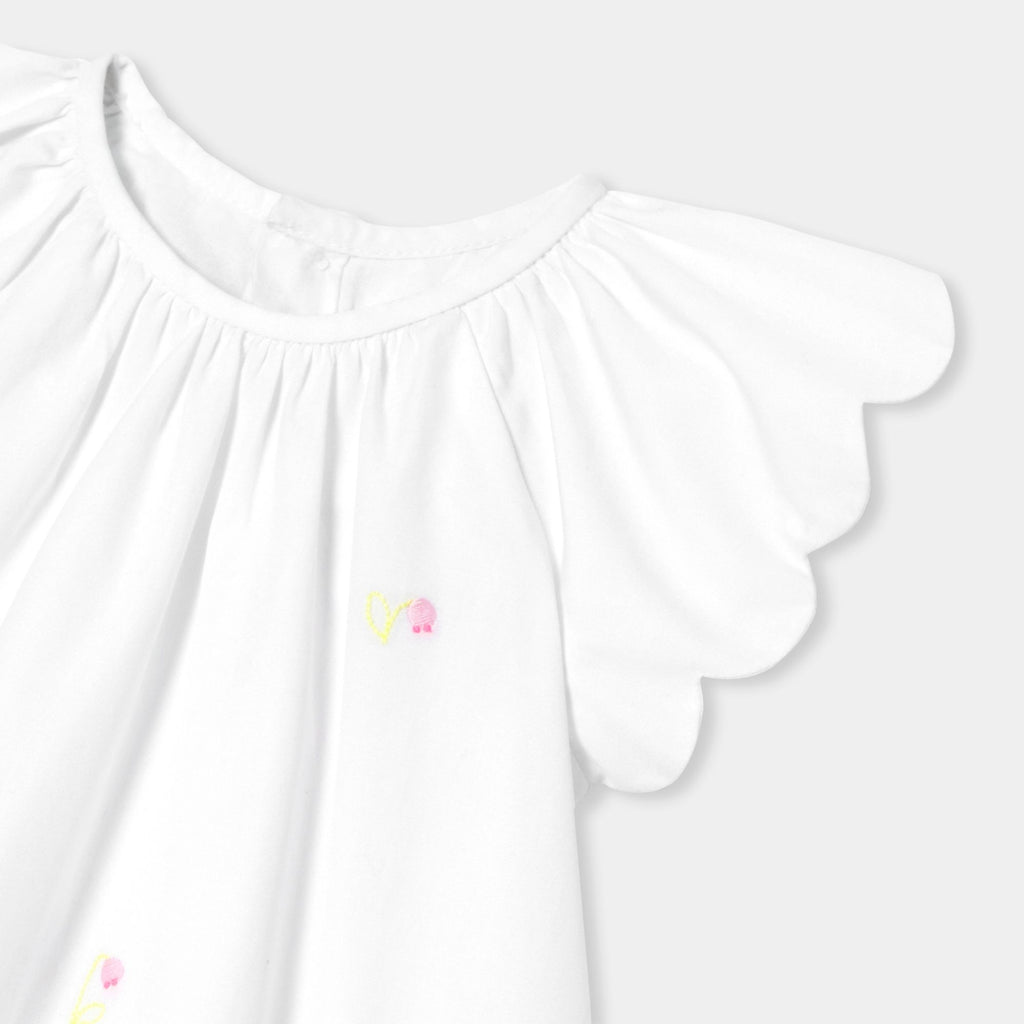 Baby girl poplin dress - White/Multicolour