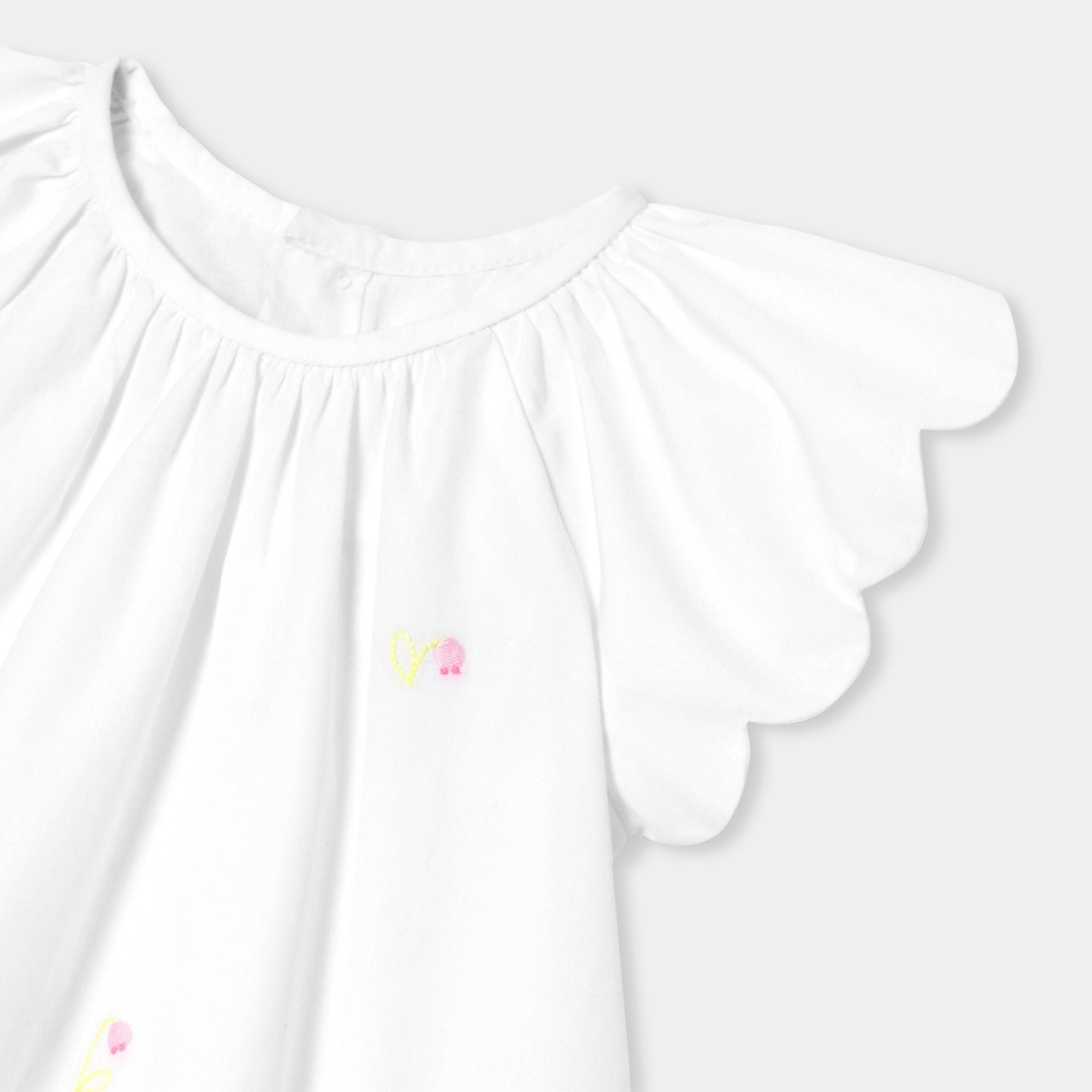 Baby girl poplin dress - White/Multicolour