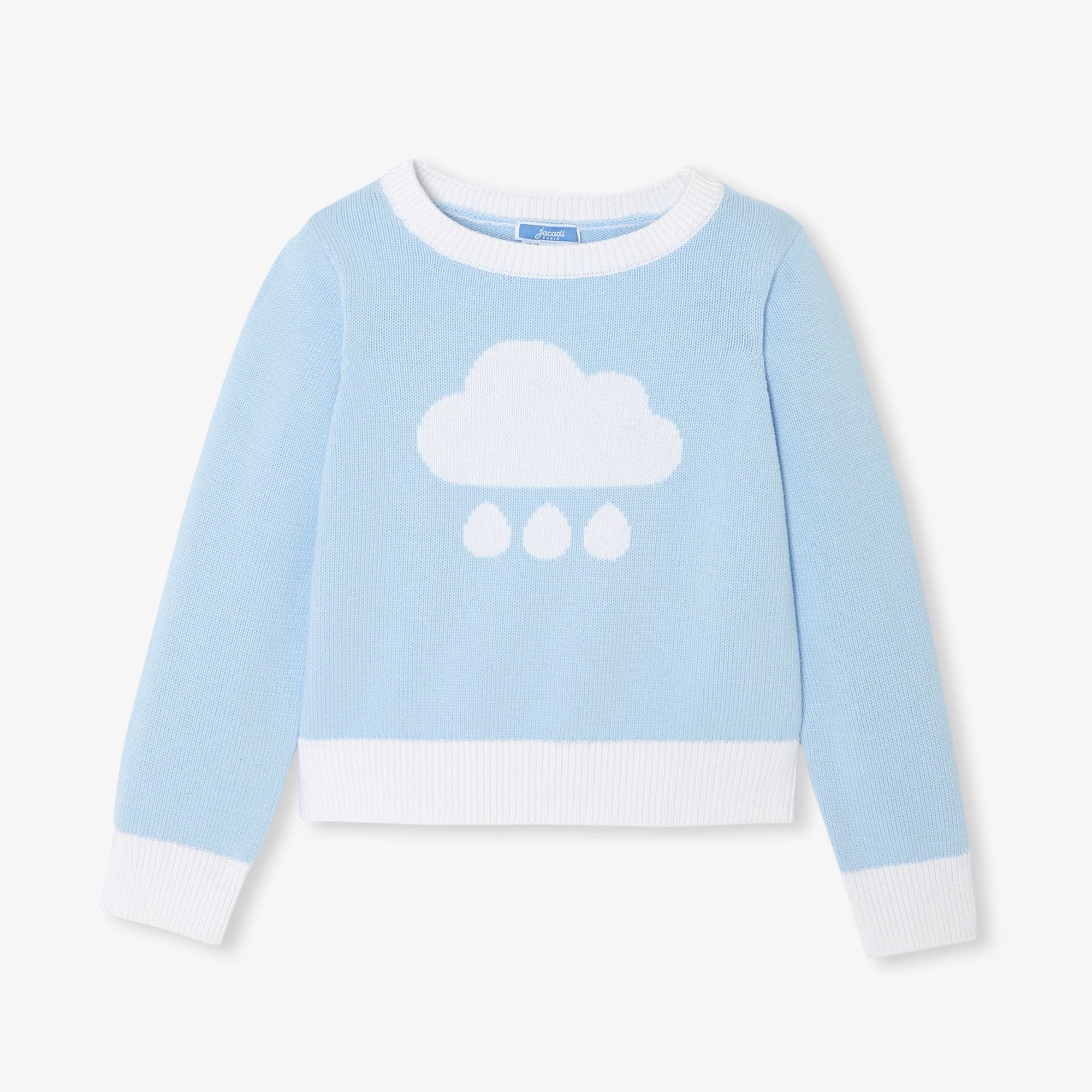 JC-TG140 - Jacadi Girl's cloud intarsia sweater