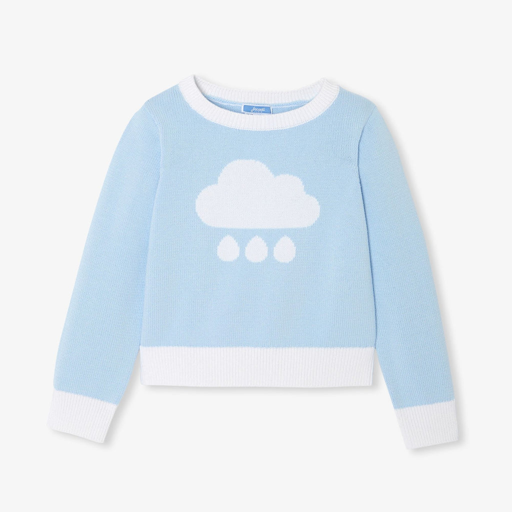 Girl cloud intarsia pullover