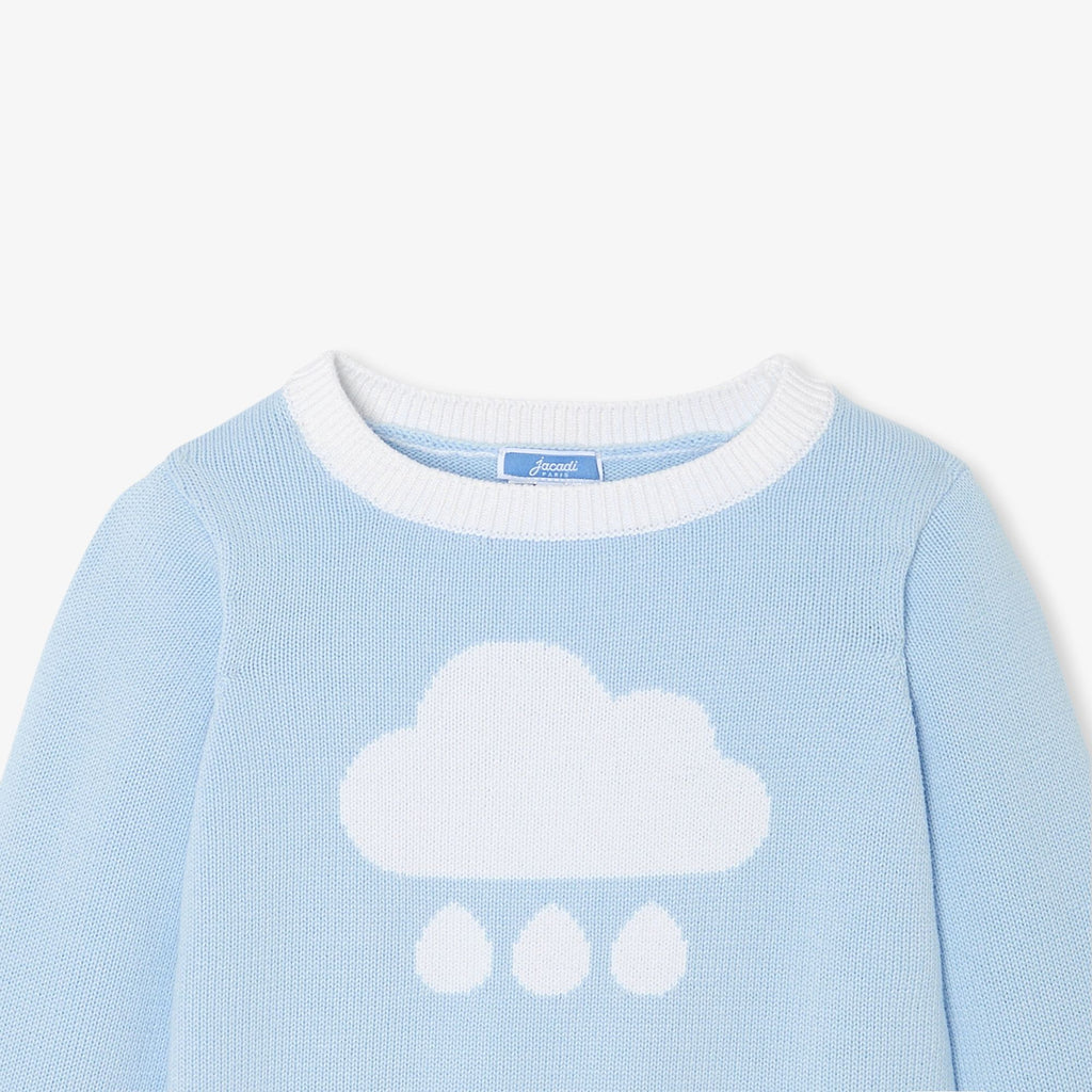 Girl cloud intarsia pullover
