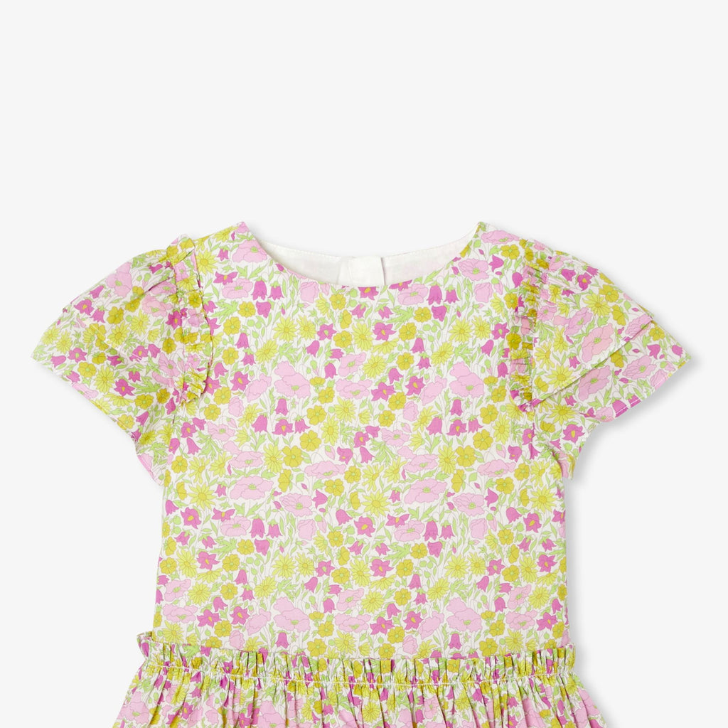 Dress in Liberty Fabric Girl - White/Multicolour