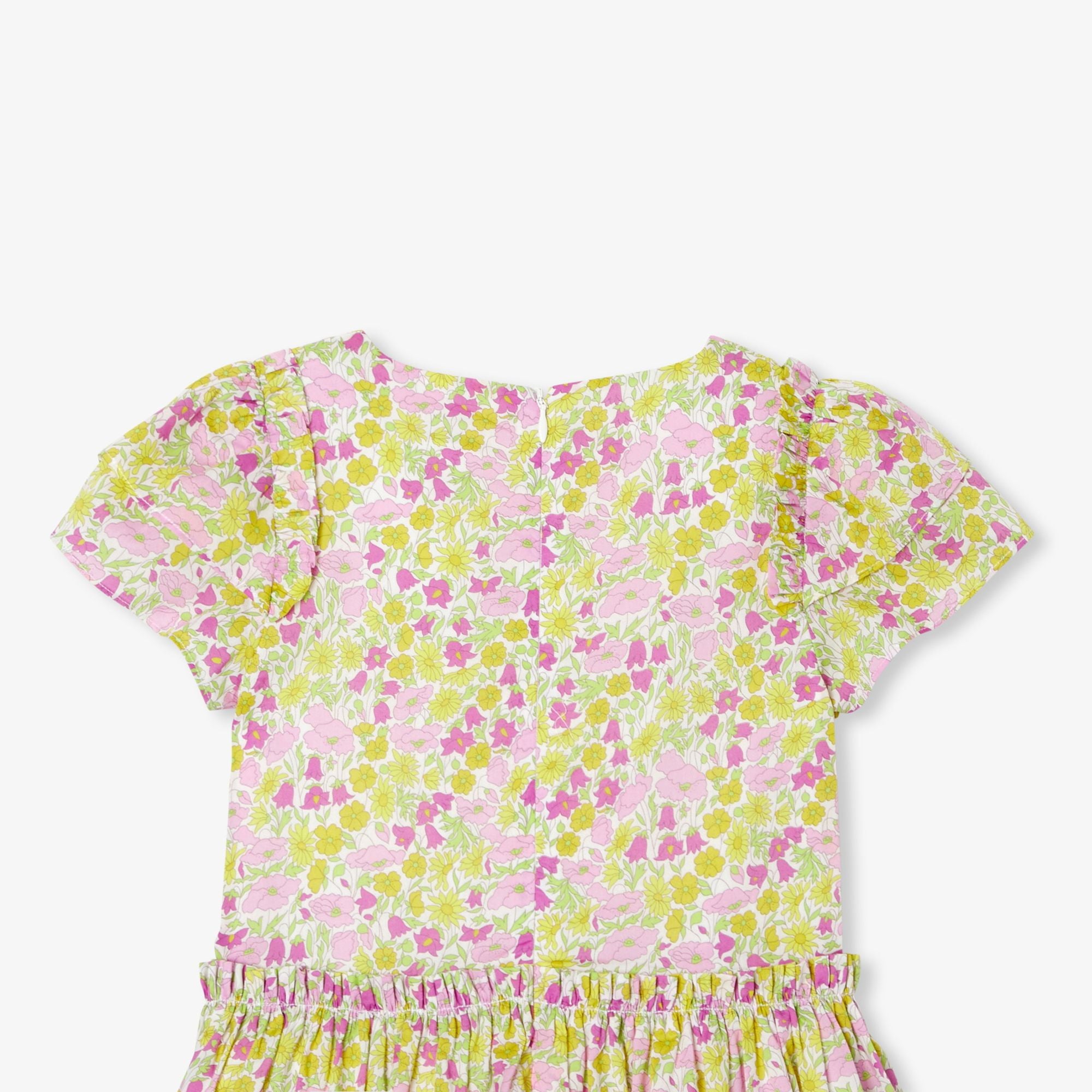 Dress in Liberty Fabric Girl - White/Multicolour