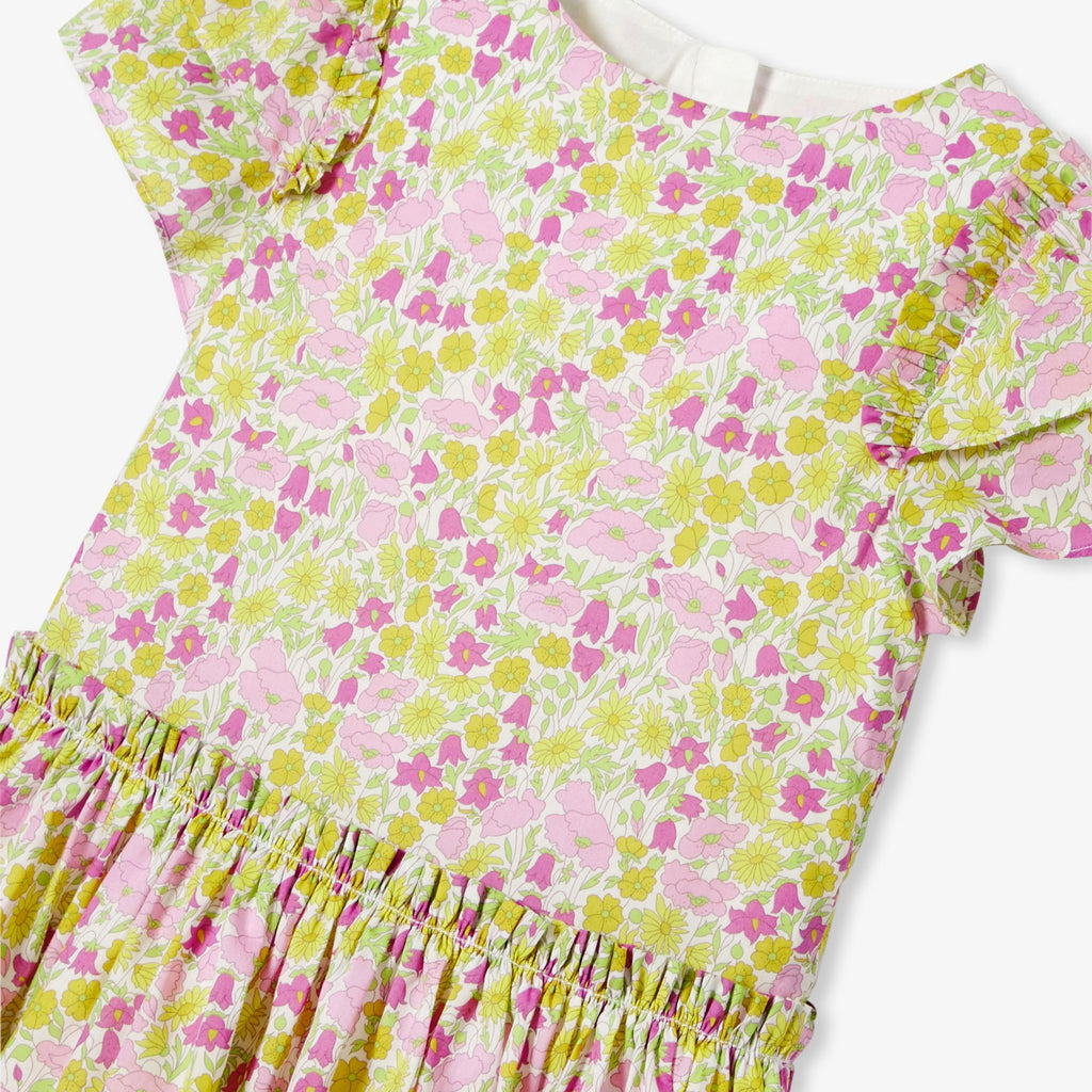 Dress in Liberty Fabric Girl - White/Multicolour